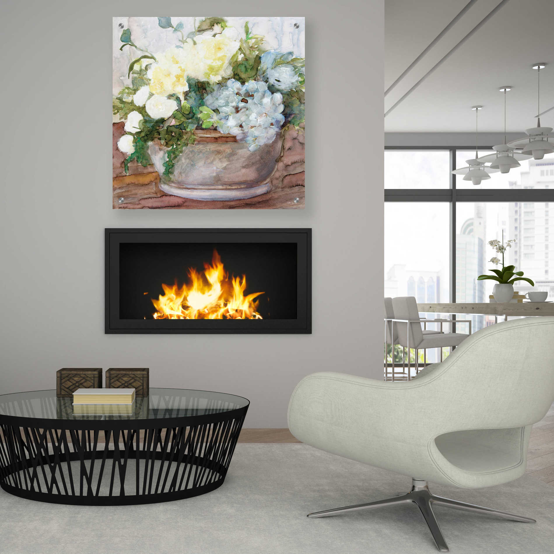 Epic Art 'Country Basket of Blooms II' by Stellar Design Studio, Acrylic Glass Wall Art,36x36