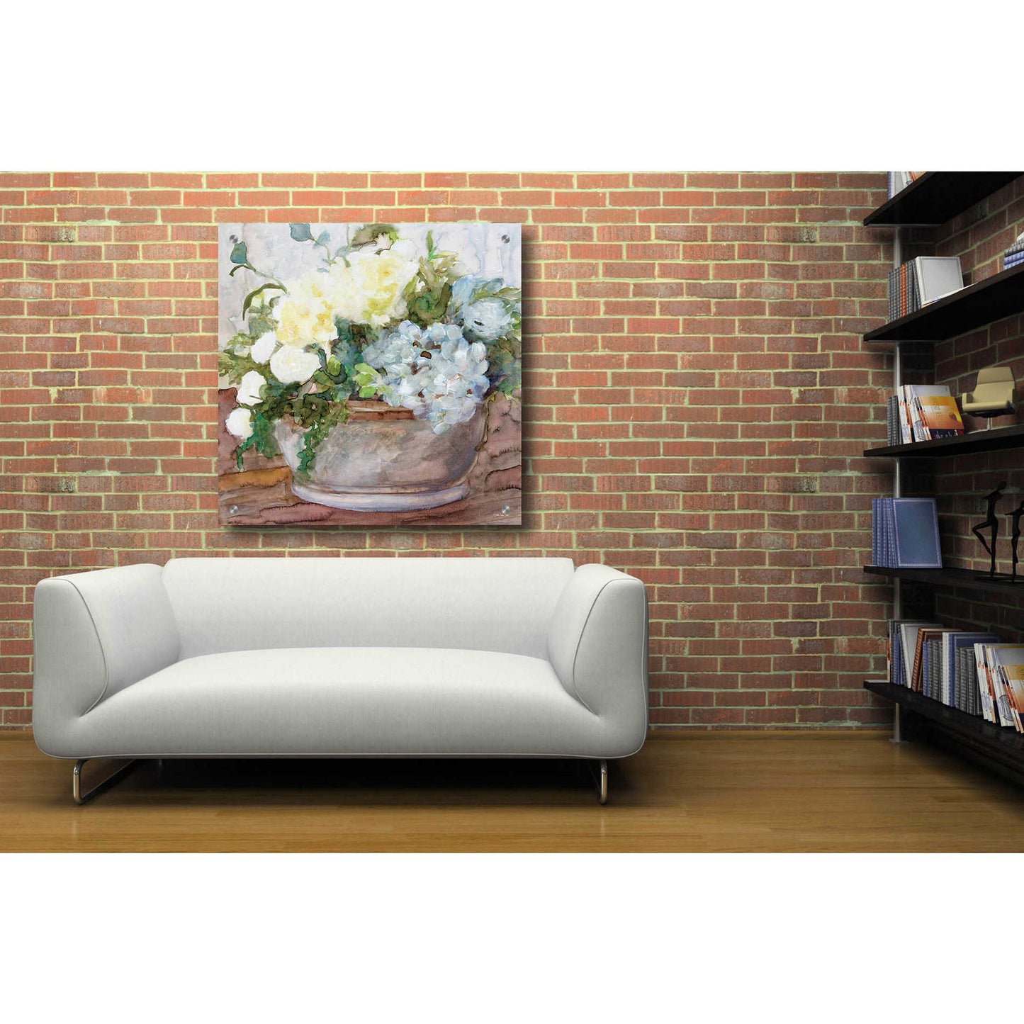 Epic Art 'Country Basket of Blooms II' by Stellar Design Studio, Acrylic Glass Wall Art,36x36