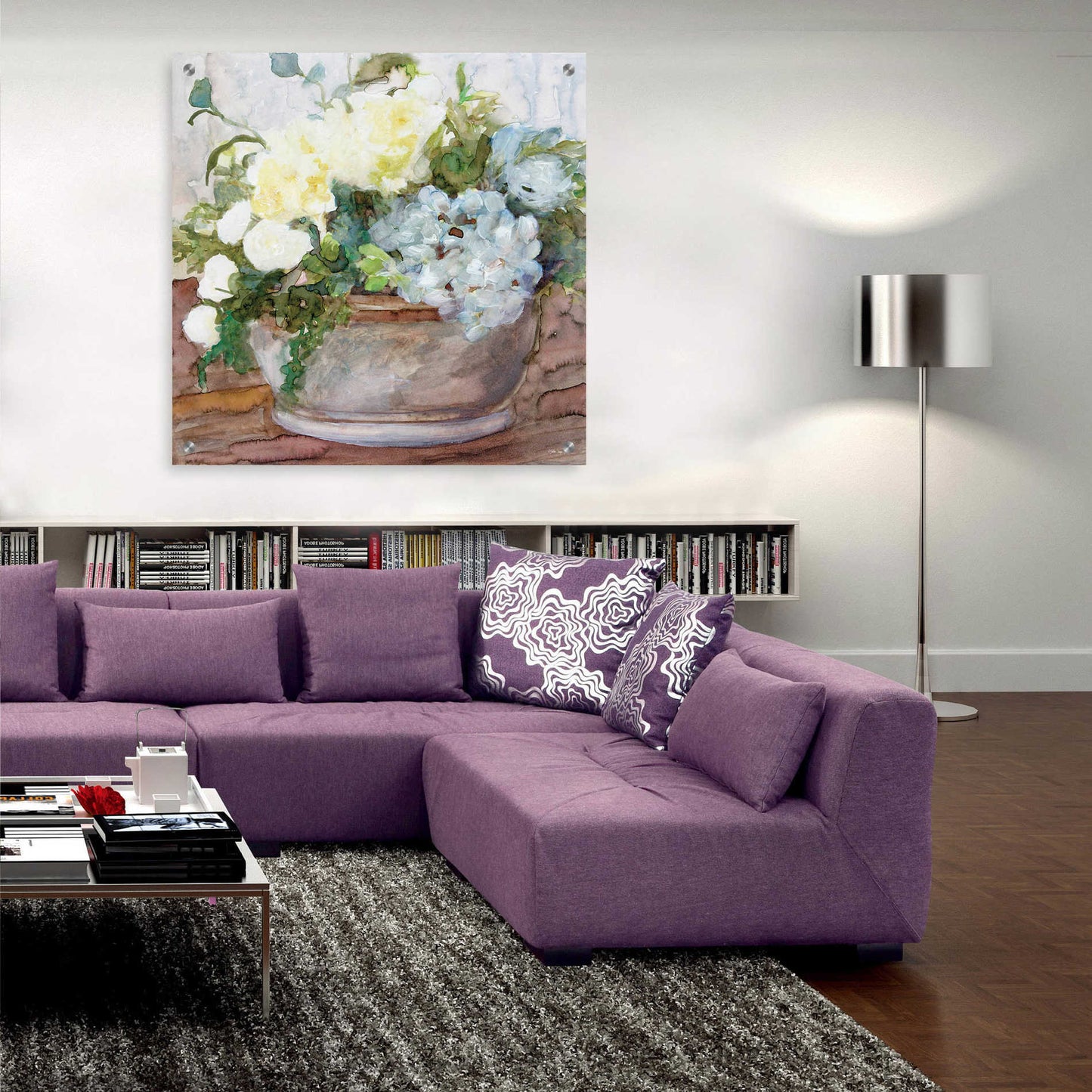 Epic Art 'Country Basket of Blooms II' by Stellar Design Studio, Acrylic Glass Wall Art,36x36