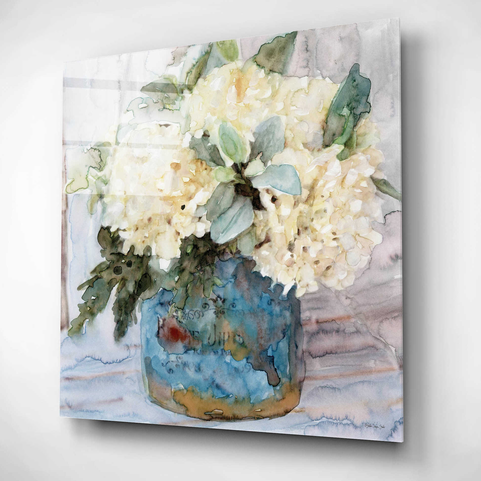 Epic Art 'Country Basket of Blooms I' by Stellar Design Studio, Acrylic Glass Wall Art,12x12