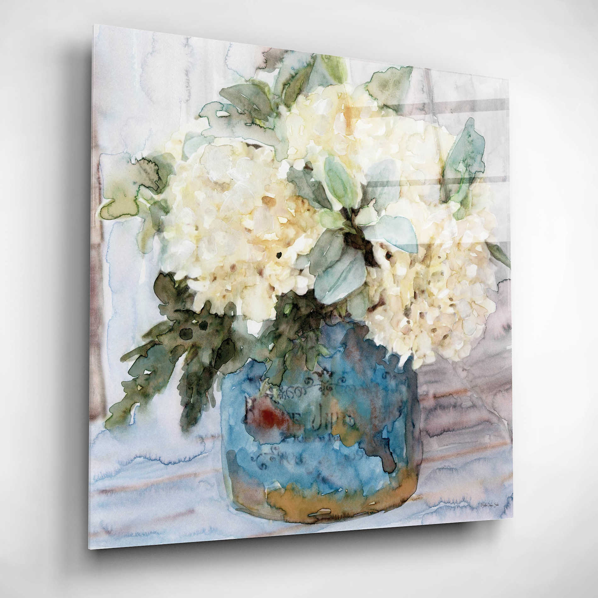 Epic Art 'Country Basket of Blooms I' by Stellar Design Studio, Acrylic Glass Wall Art,12x12