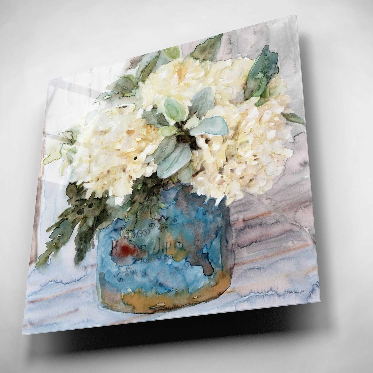 Epic Art 'Country Basket of Blooms I' by Stellar Design Studio, Acrylic Glass Wall Art,12x12