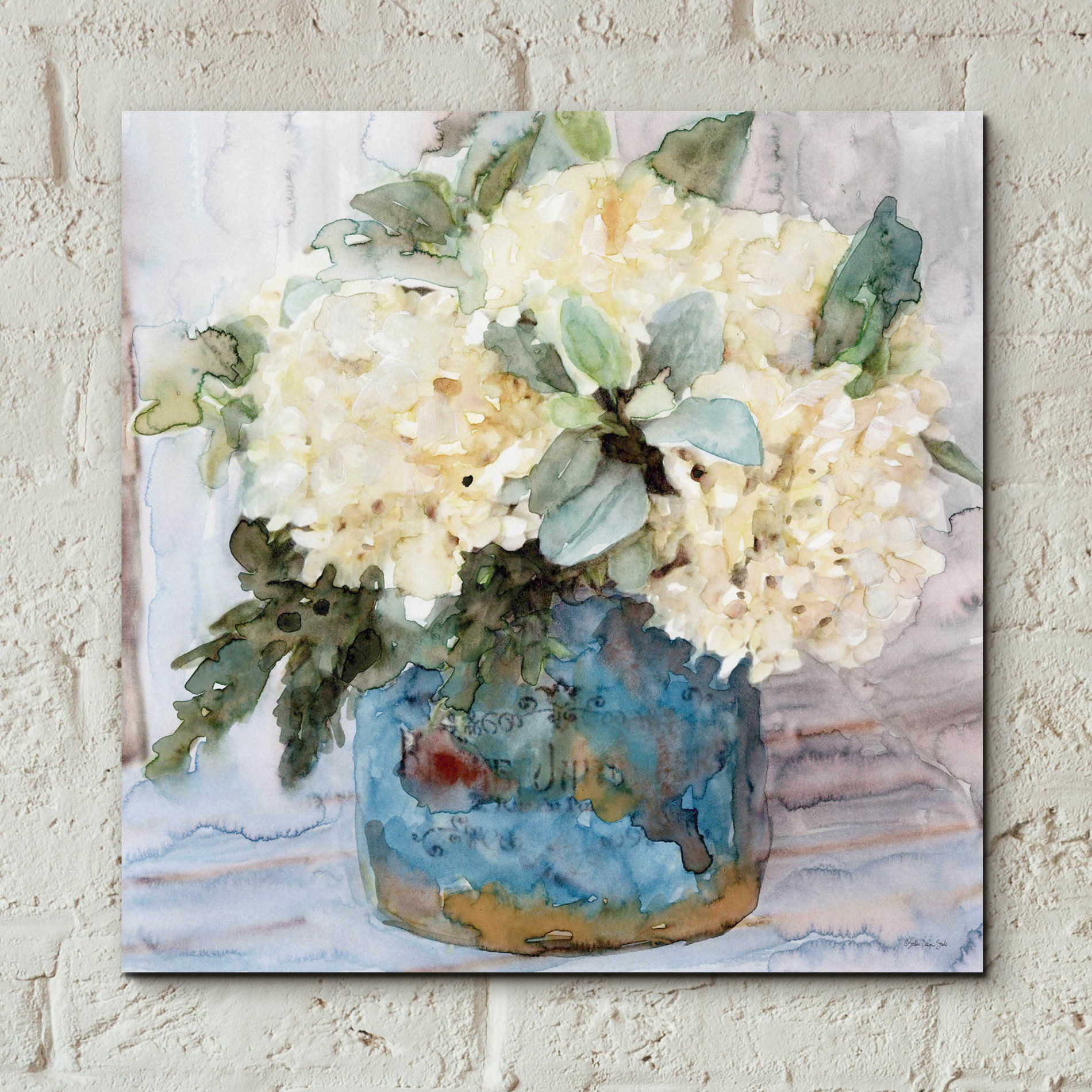 Epic Art 'Country Basket of Blooms I' by Stellar Design Studio, Acrylic Glass Wall Art,12x12