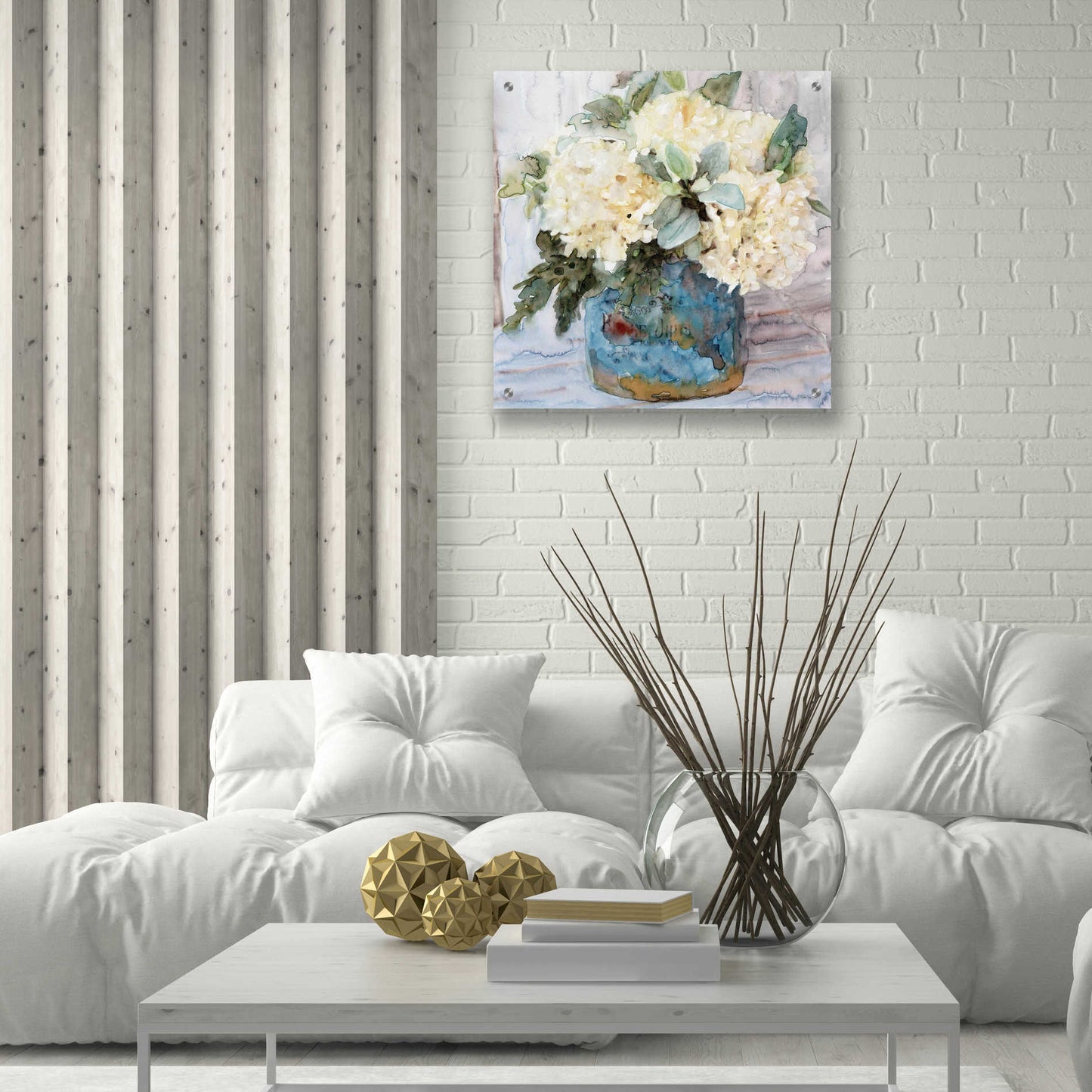 Epic Art 'Country Basket of Blooms I' by Stellar Design Studio, Acrylic Glass Wall Art,24x24