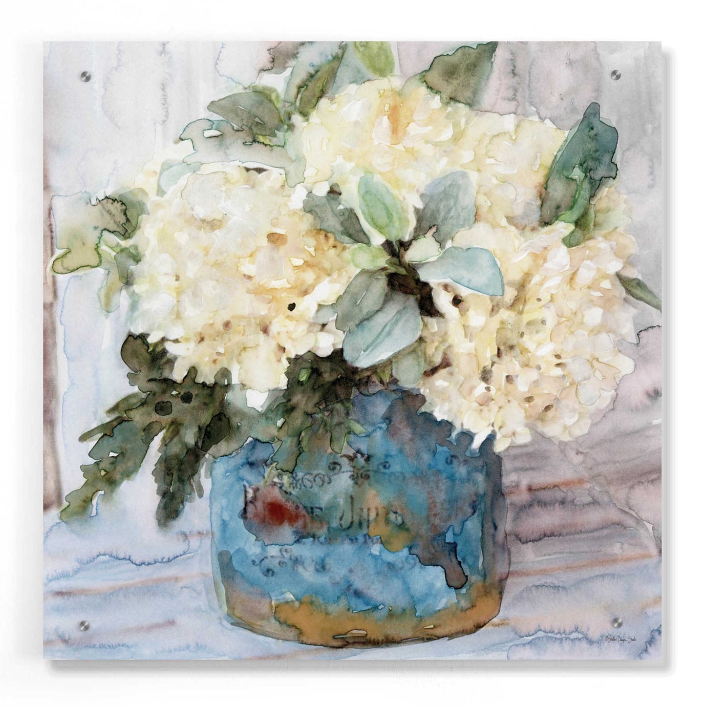 Epic Art 'Country Basket of Blooms I' by Stellar Design Studio, Acrylic Glass Wall Art,24x24