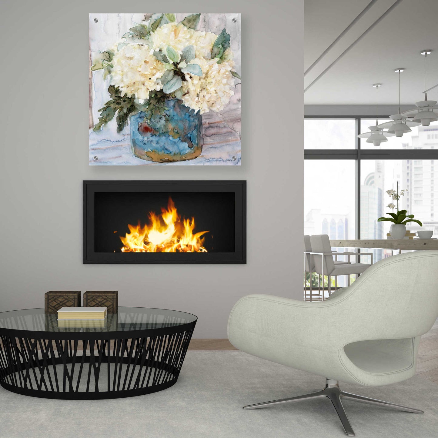 Epic Art 'Country Basket of Blooms I' by Stellar Design Studio, Acrylic Glass Wall Art,36x36