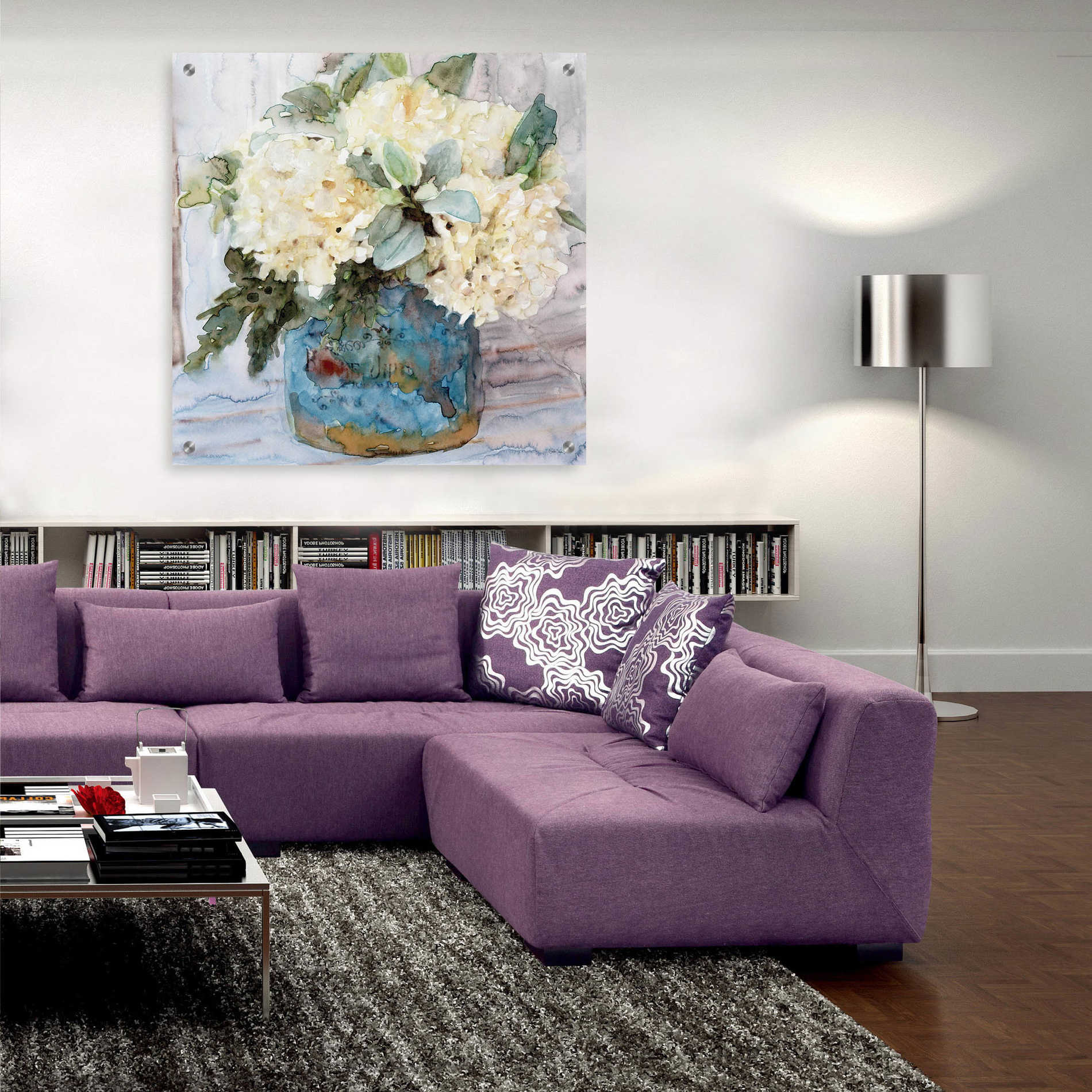 Epic Art 'Country Basket of Blooms I' by Stellar Design Studio, Acrylic Glass Wall Art,36x36