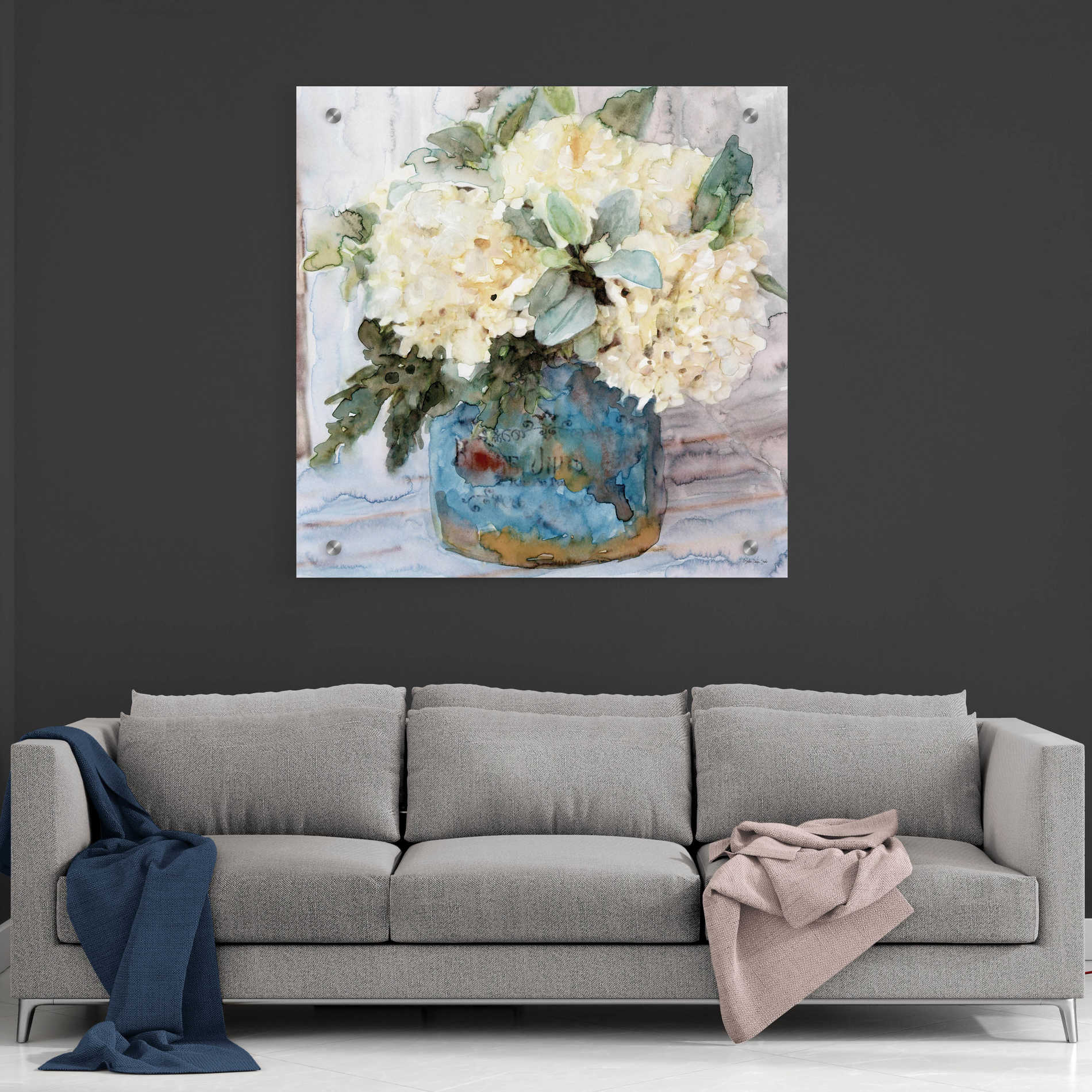 Epic Art 'Country Basket of Blooms I' by Stellar Design Studio, Acrylic Glass Wall Art,36x36