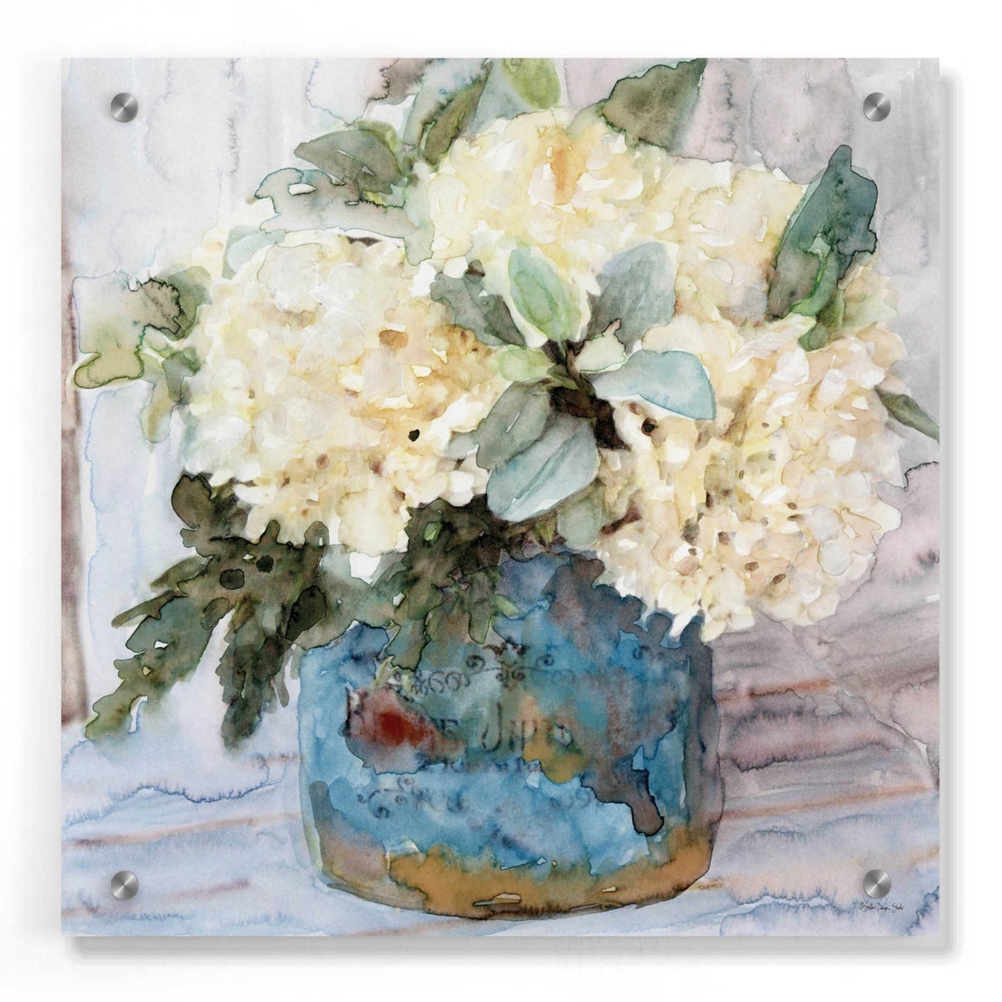 Epic Art 'Country Basket of Blooms I' by Stellar Design Studio, Acrylic Glass Wall Art,36x36