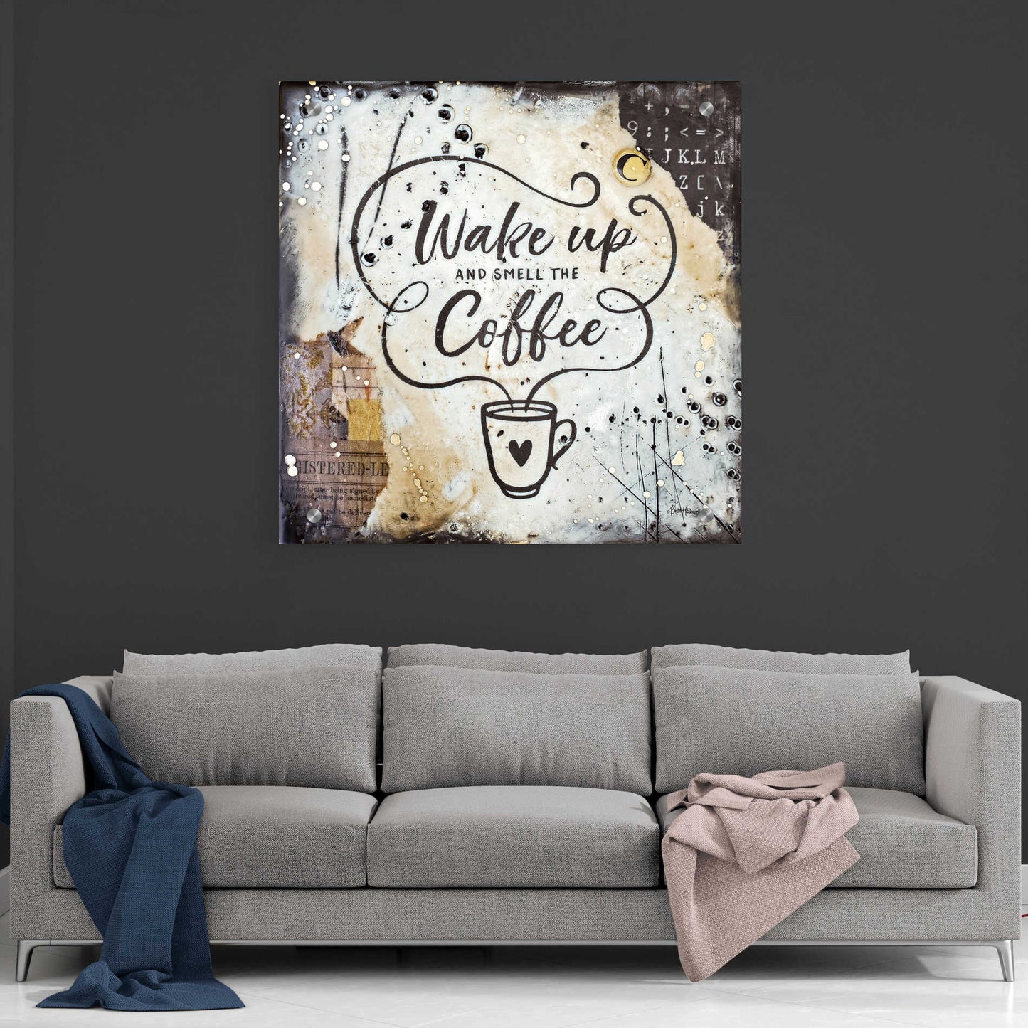 Epic Art 'Coffee Love 3' by Britt Hallowell, Acrylic Glass Wall Art,36x36