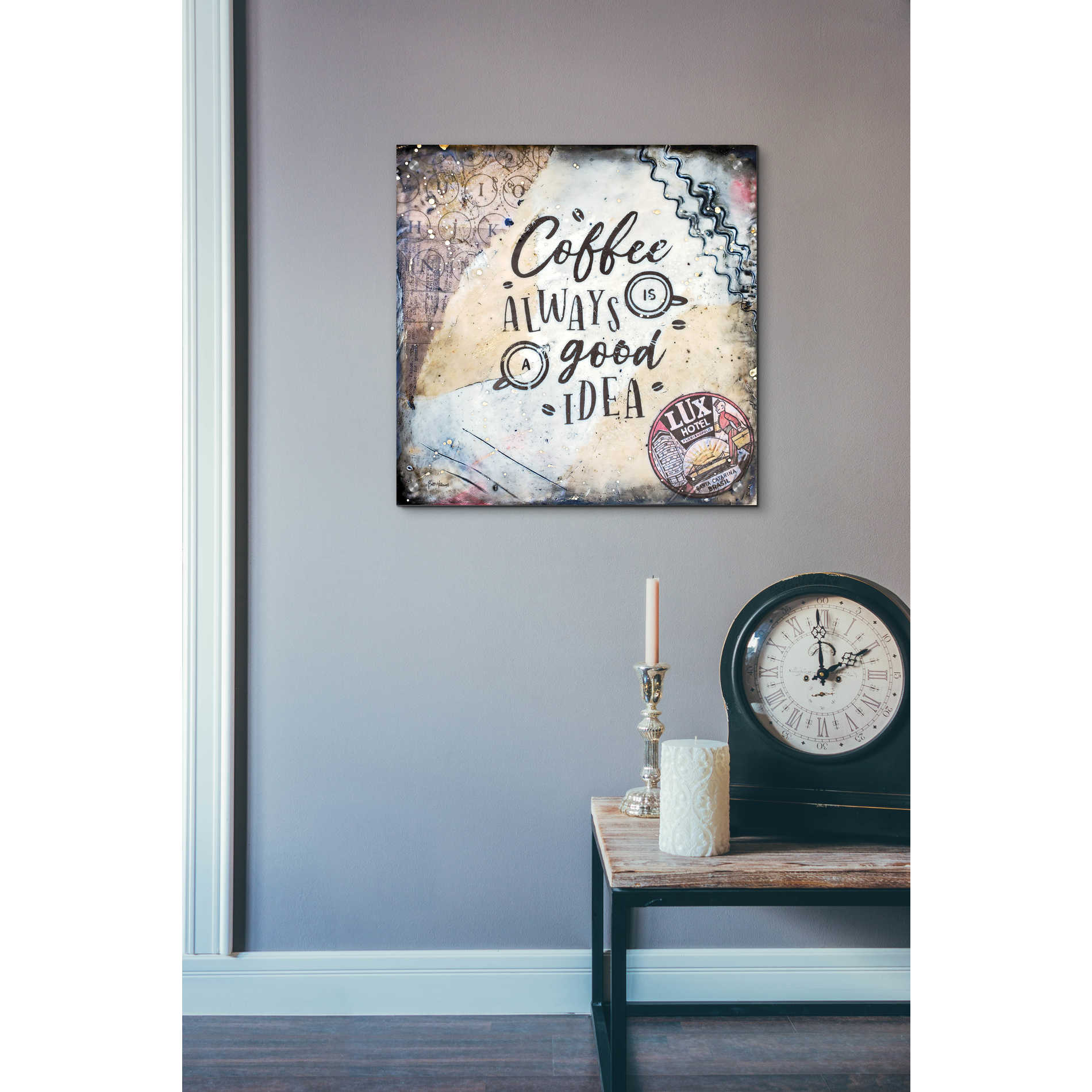 Epic Art 'Coffee Love' by Britt Hallowell, Acrylic Glass Wall Art,24x24