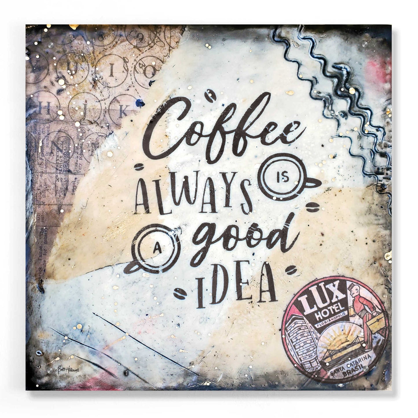 Epic Art 'Coffee Love' by Britt Hallowell, Acrylic Glass Wall Art,24x24