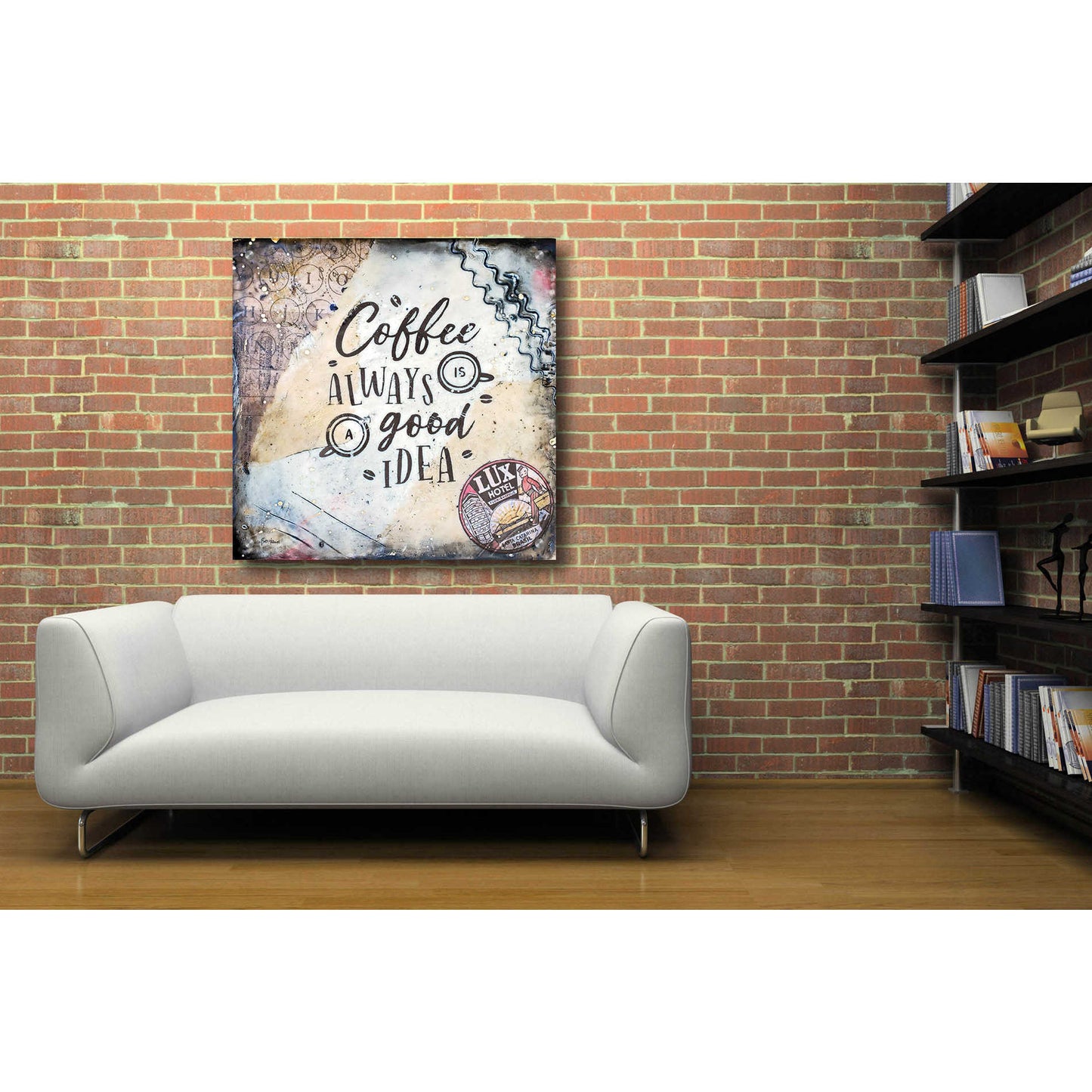 Epic Art 'Coffee Love' by Britt Hallowell, Acrylic Glass Wall Art,36x36