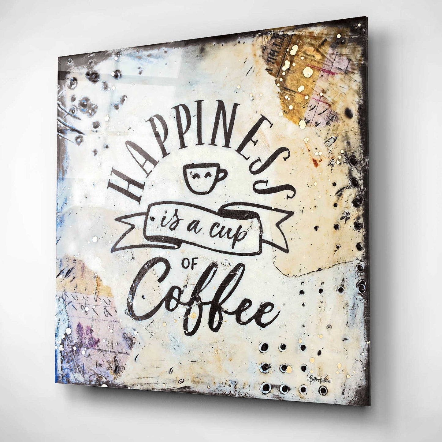 Epic Art 'Coffee Love 1' by Britt Hallowell, Acrylic Glass Wall Art,12x12