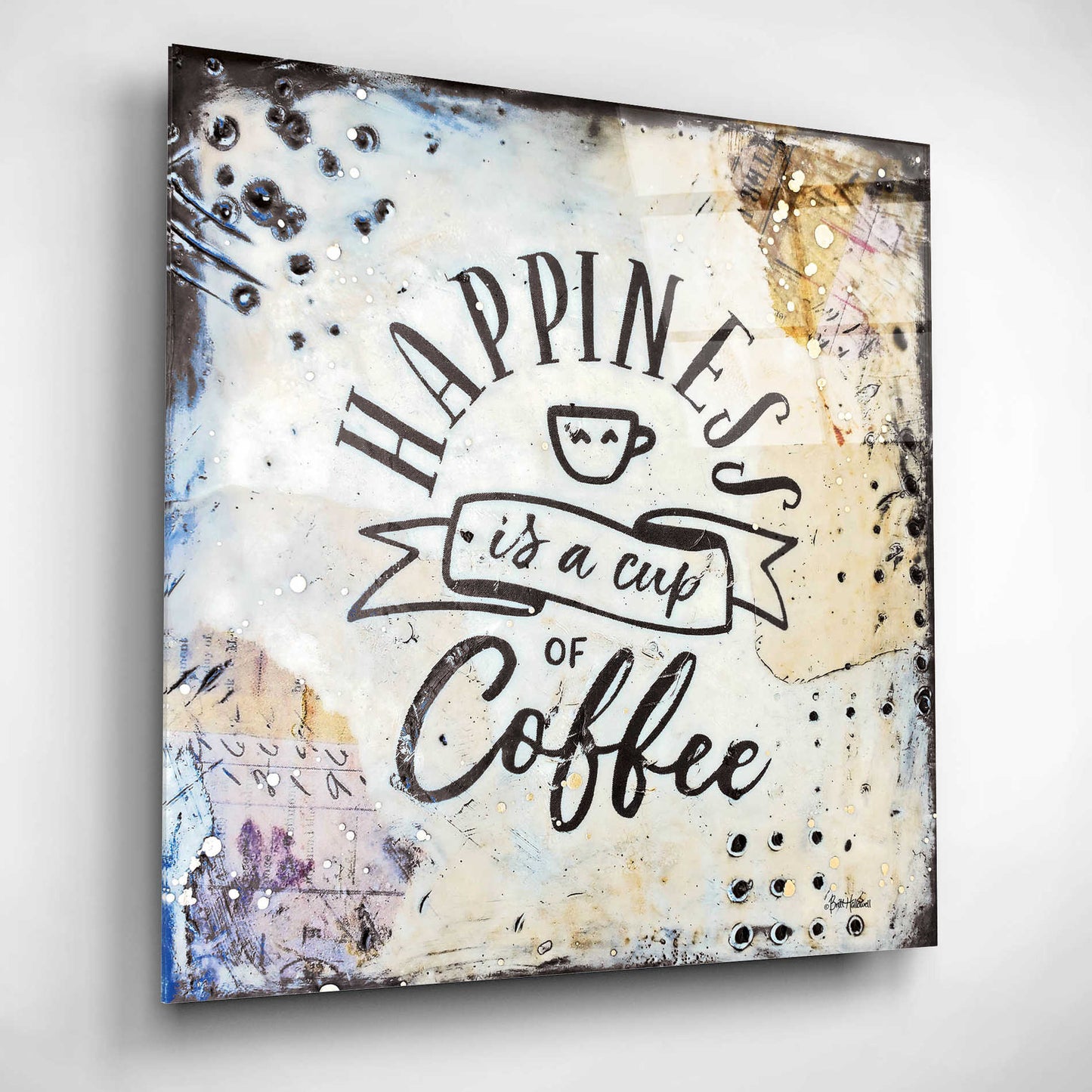 Epic Art 'Coffee Love 1' by Britt Hallowell, Acrylic Glass Wall Art,12x12