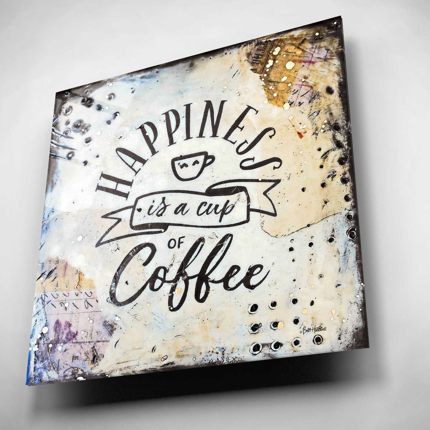 Epic Art 'Coffee Love 1' by Britt Hallowell, Acrylic Glass Wall Art,12x12