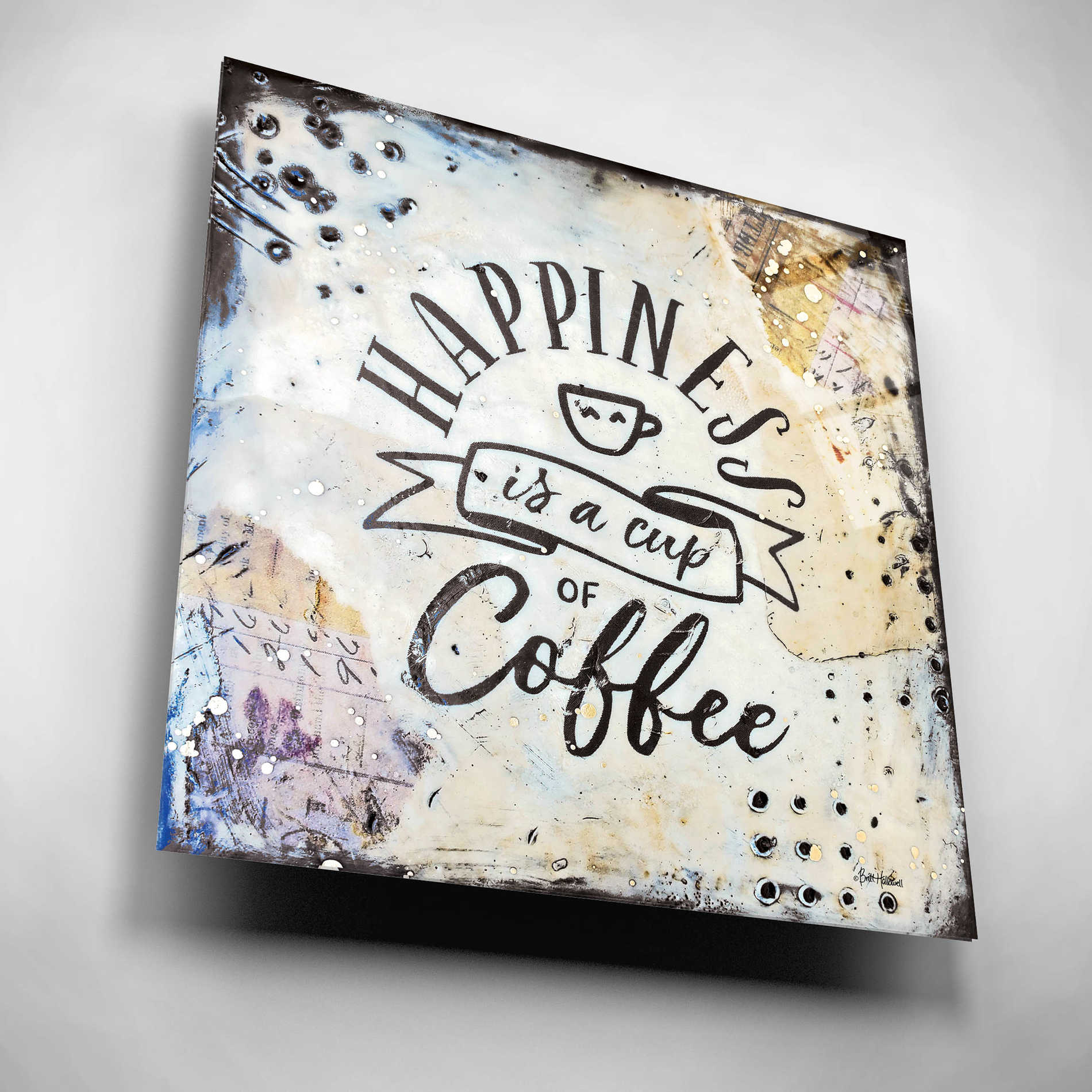 Epic Art 'Coffee Love 1' by Britt Hallowell, Acrylic Glass Wall Art,12x12