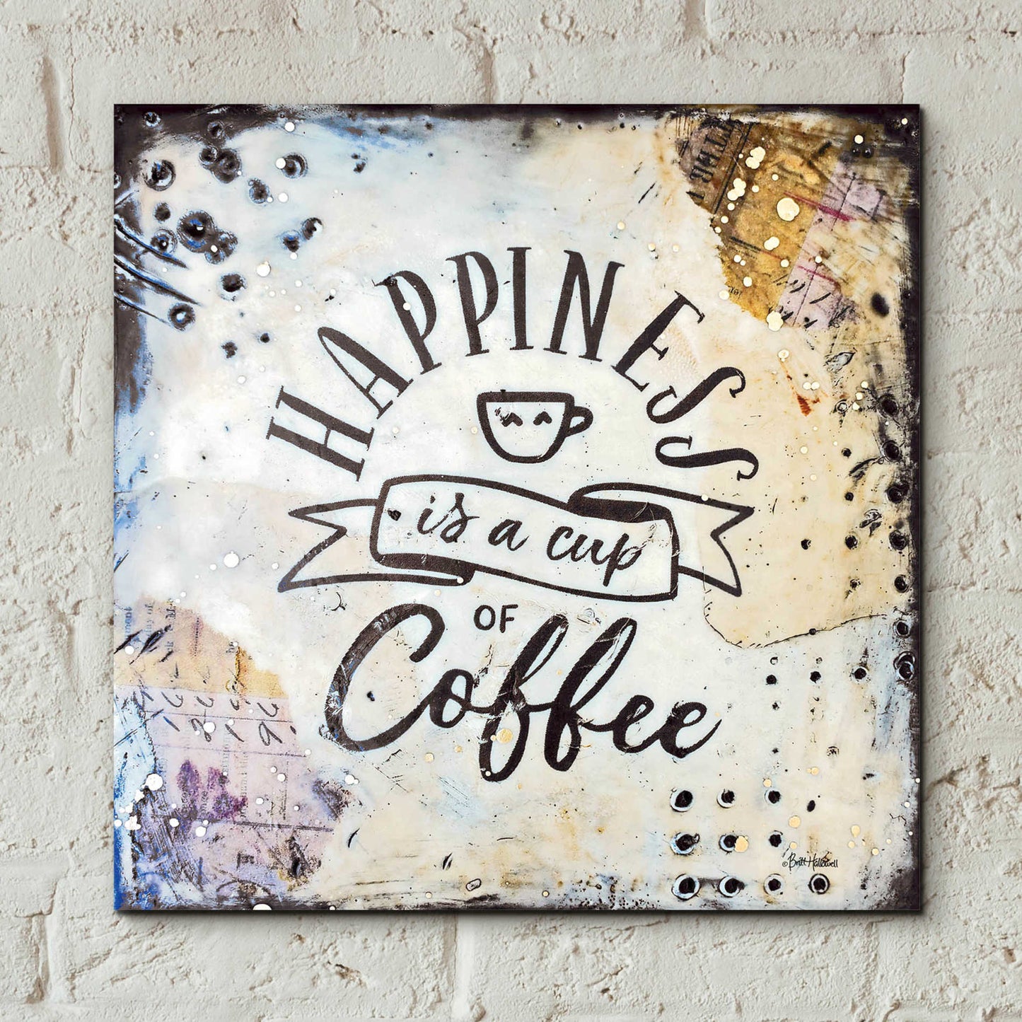 Epic Art 'Coffee Love 1' by Britt Hallowell, Acrylic Glass Wall Art,12x12