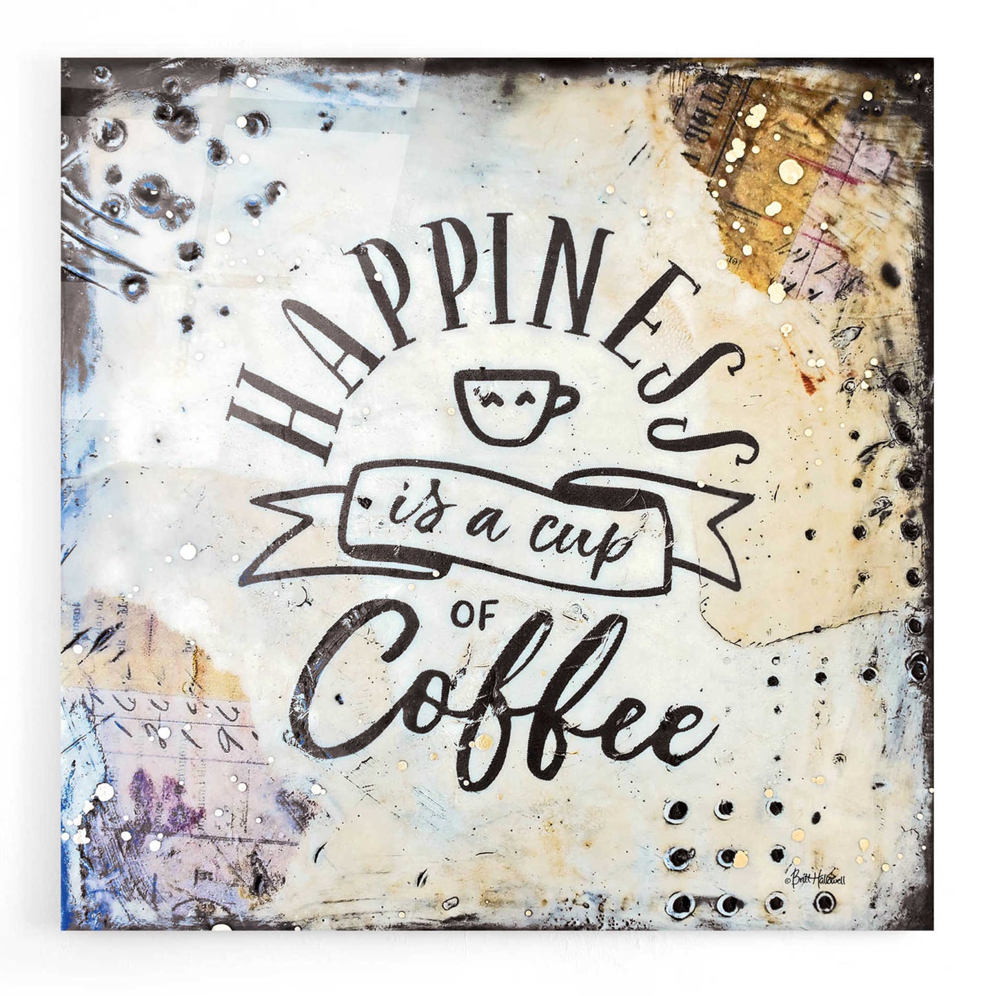 Epic Art 'Coffee Love 1' by Britt Hallowell, Acrylic Glass Wall Art,12x12