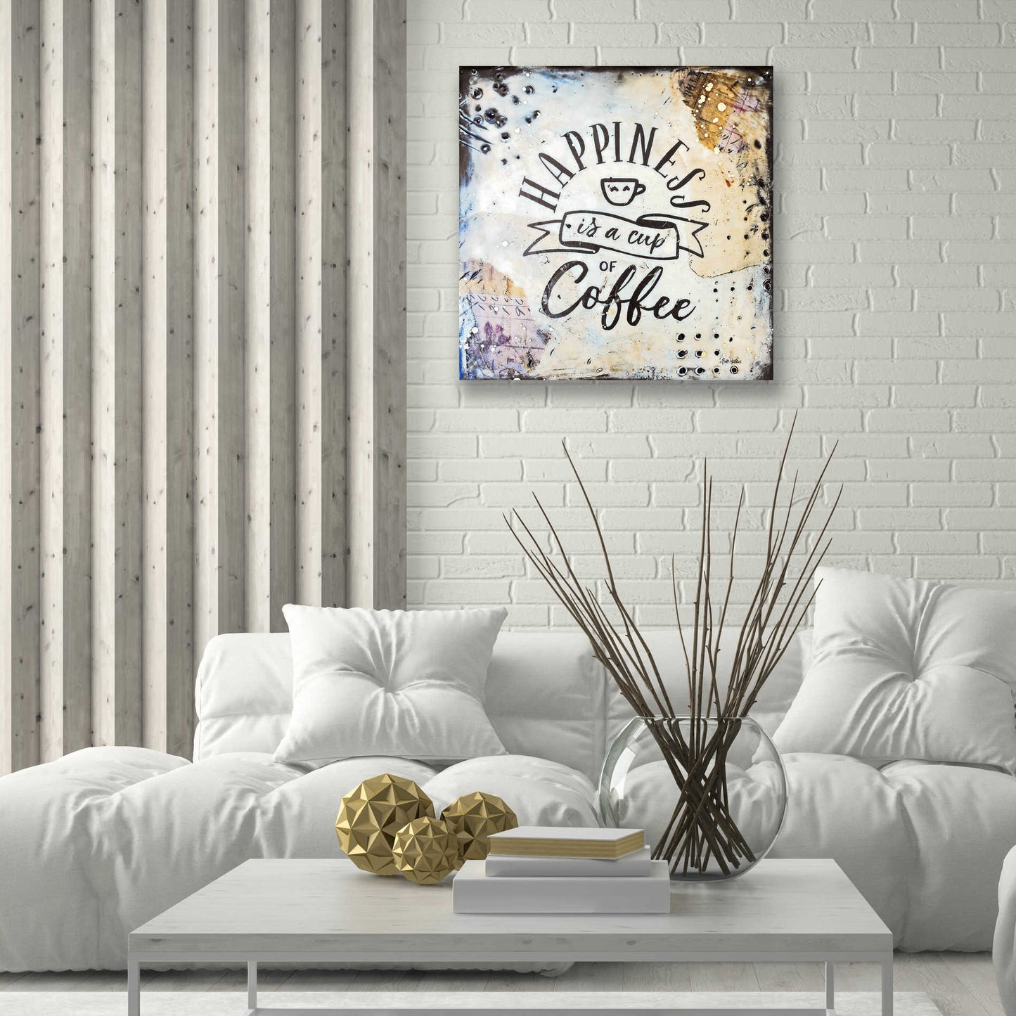 Epic Art 'Coffee Love 1' by Britt Hallowell, Acrylic Glass Wall Art,24x24