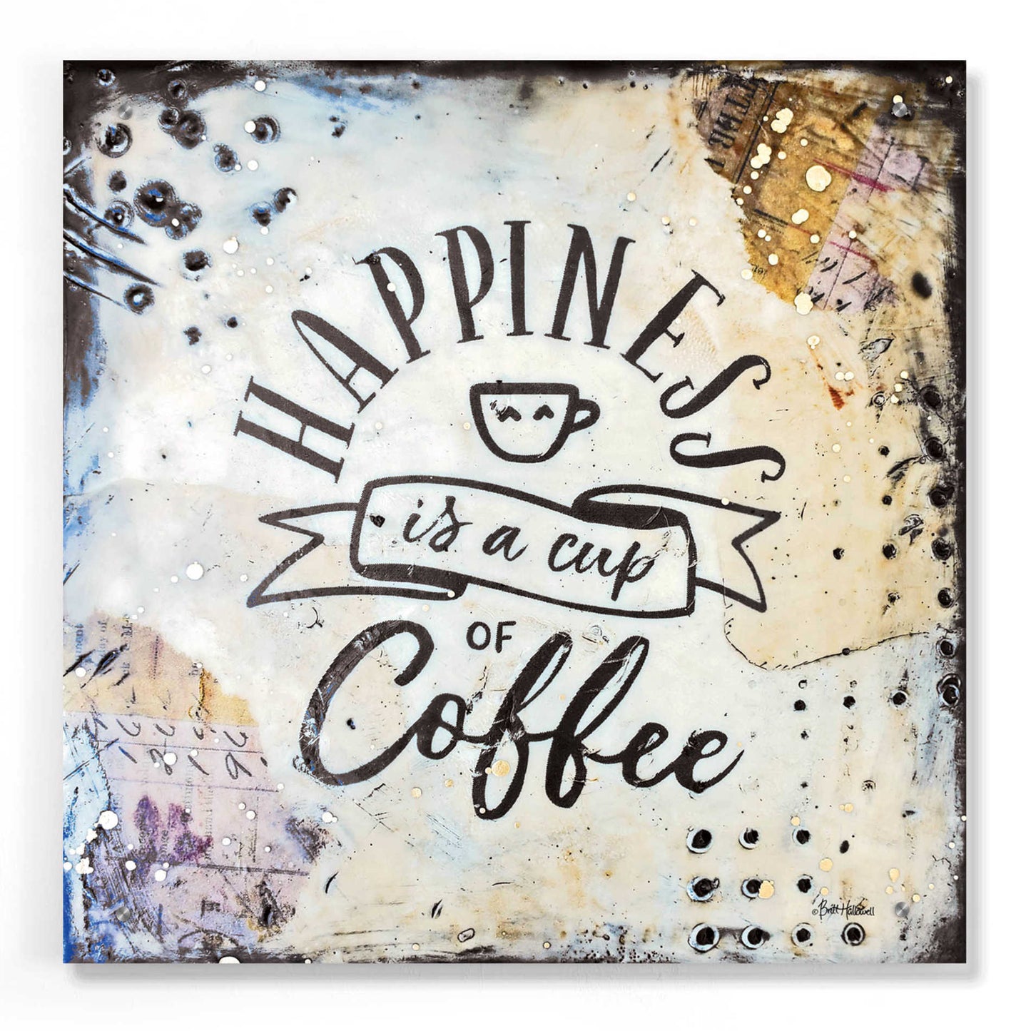 Epic Art 'Coffee Love 1' by Britt Hallowell, Acrylic Glass Wall Art,24x24