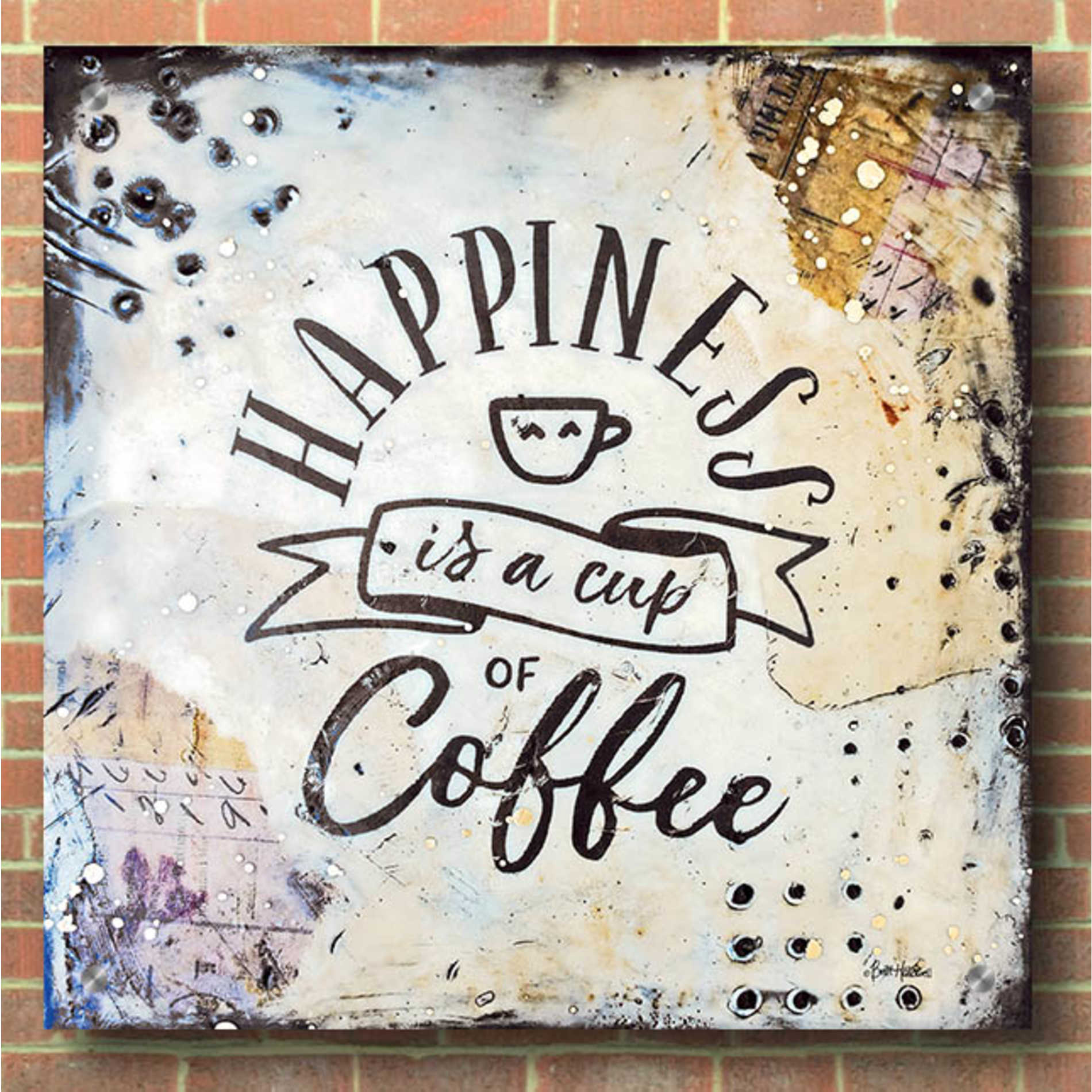 Epic Art 'Coffee Love 1' by Britt Hallowell, Acrylic Glass Wall Art,36x36