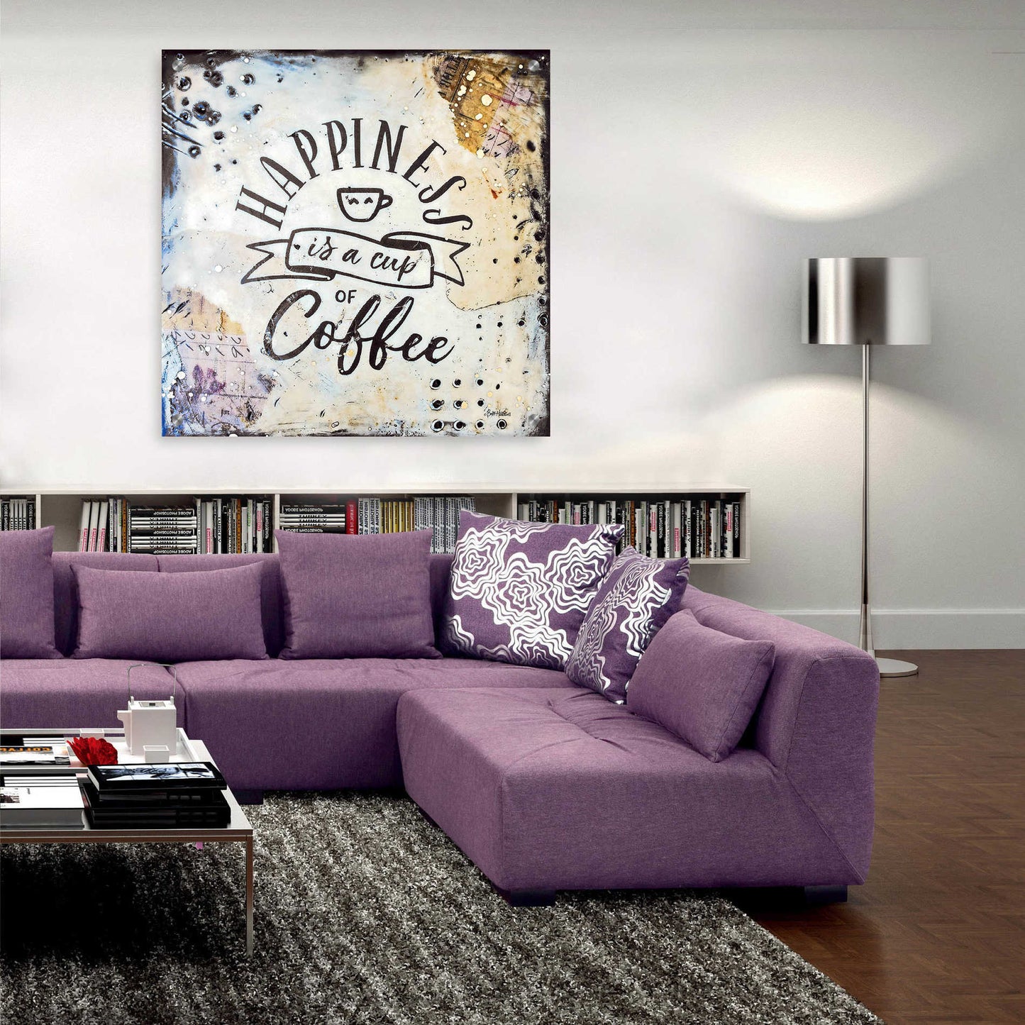 Epic Art 'Coffee Love 1' by Britt Hallowell, Acrylic Glass Wall Art,36x36