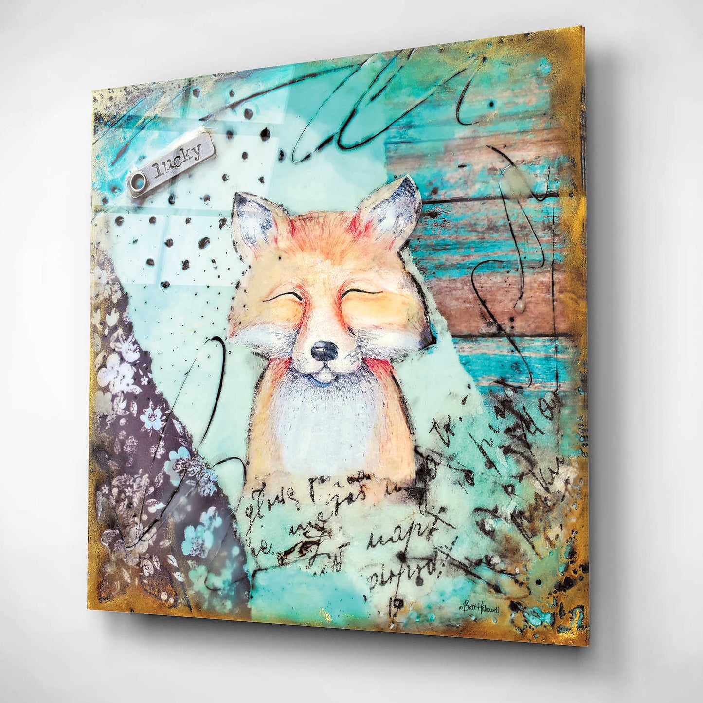 Epic Art 'Woodland Whimsy 2' by Britt Hallowell, Acrylic Glass Wall Art,12x12