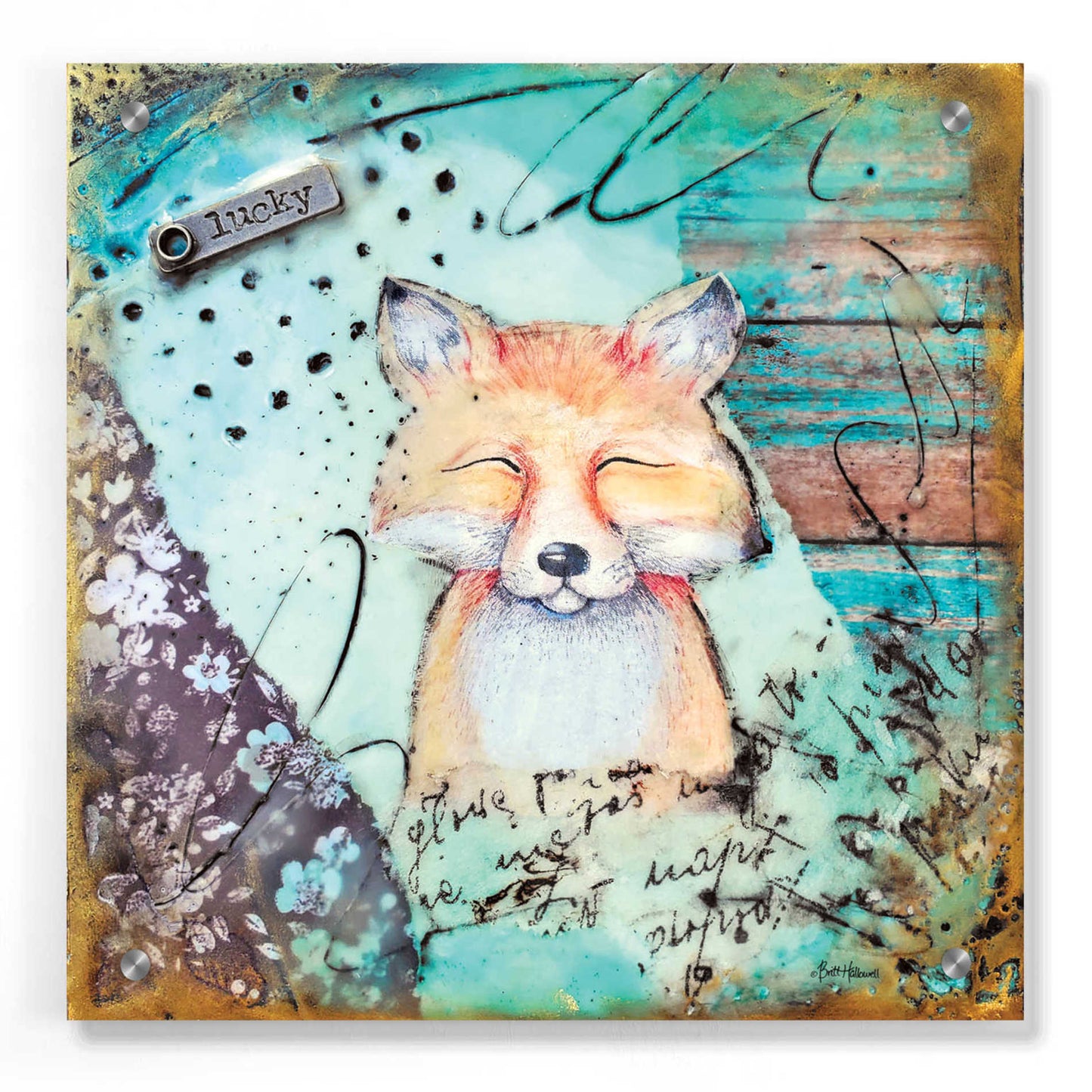 Epic Art 'Woodland Whimsy 2' by Britt Hallowell, Acrylic Glass Wall Art,36x36