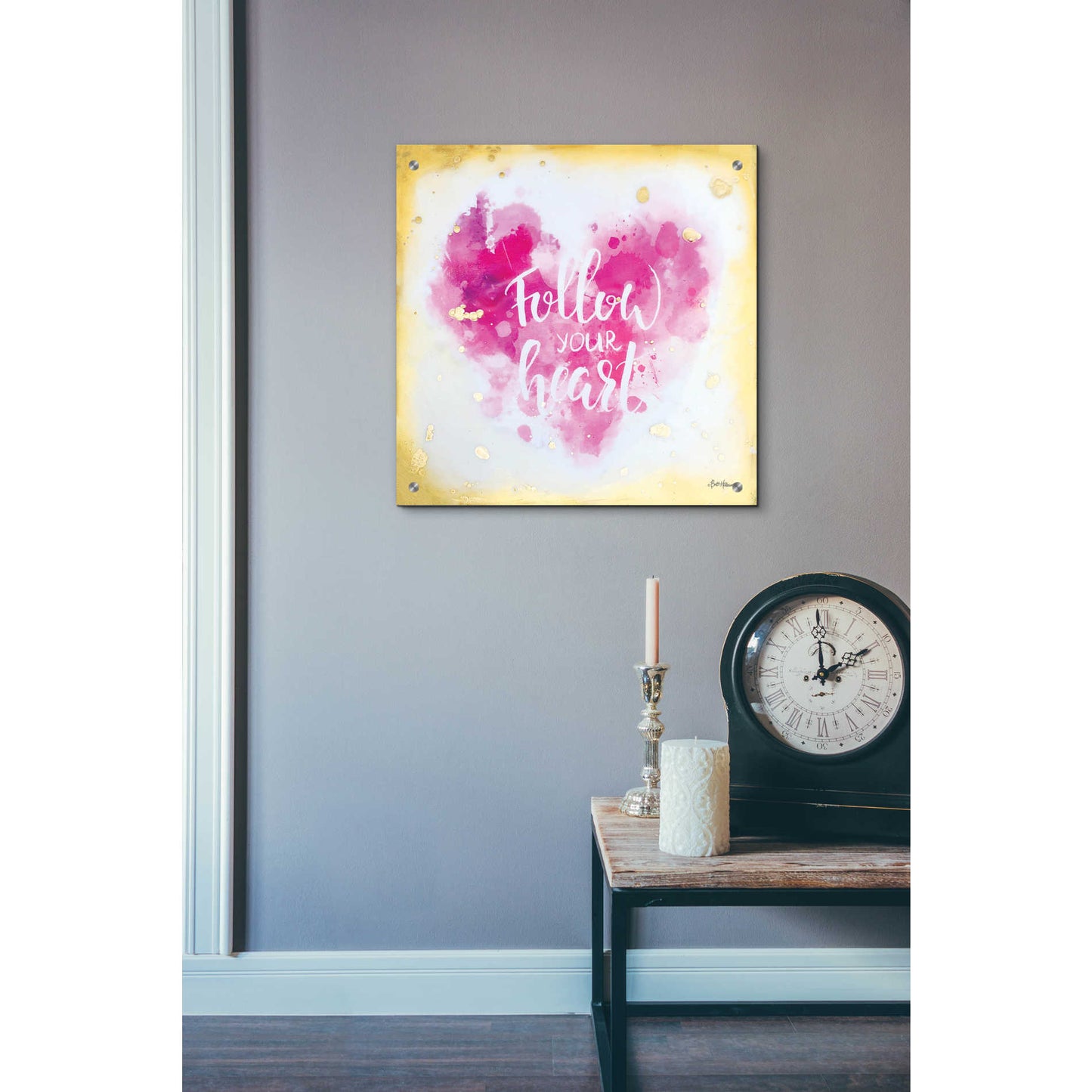 Epic Art 'Follow Your Heart' by Britt Hallowell, Acrylic Glass Wall Art,24x24