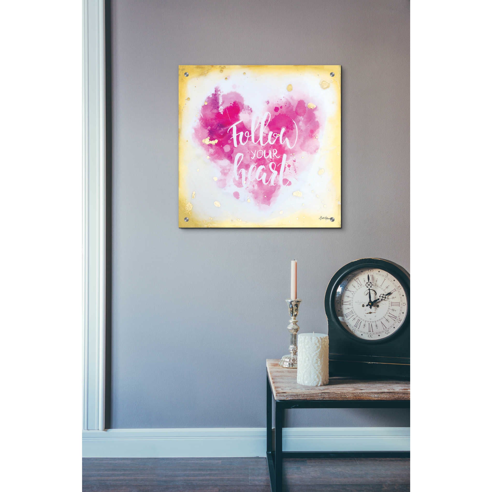 Epic Art 'Follow Your Heart' by Britt Hallowell, Acrylic Glass Wall Art,24x24