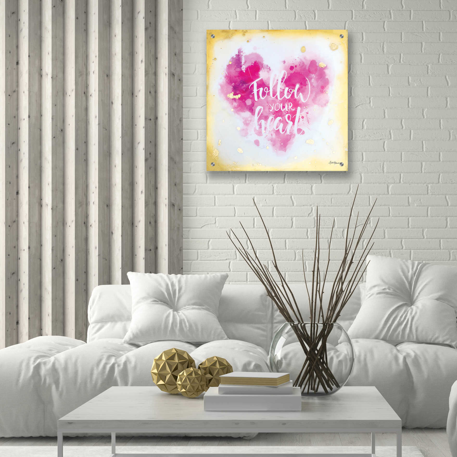 Epic Art 'Follow Your Heart' by Britt Hallowell, Acrylic Glass Wall Art,24x24