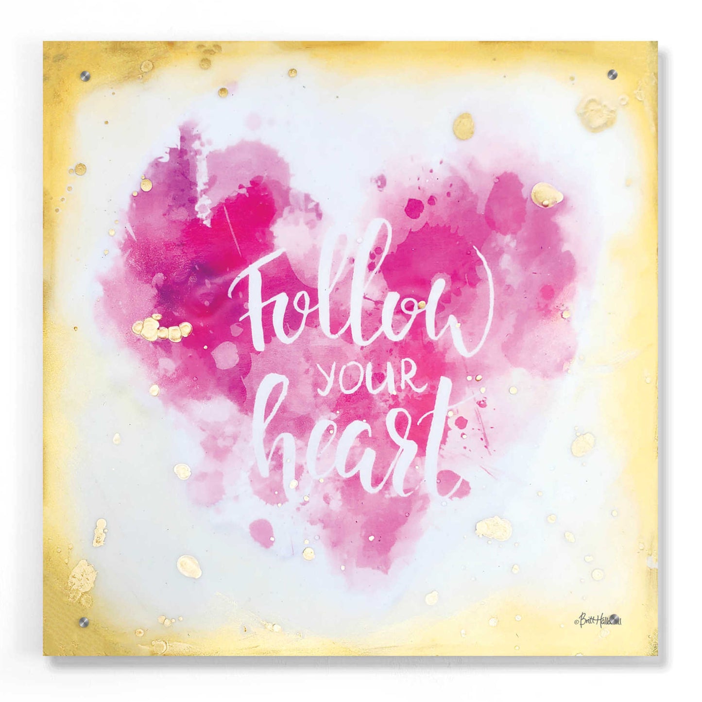 Epic Art 'Follow Your Heart' by Britt Hallowell, Acrylic Glass Wall Art,24x24