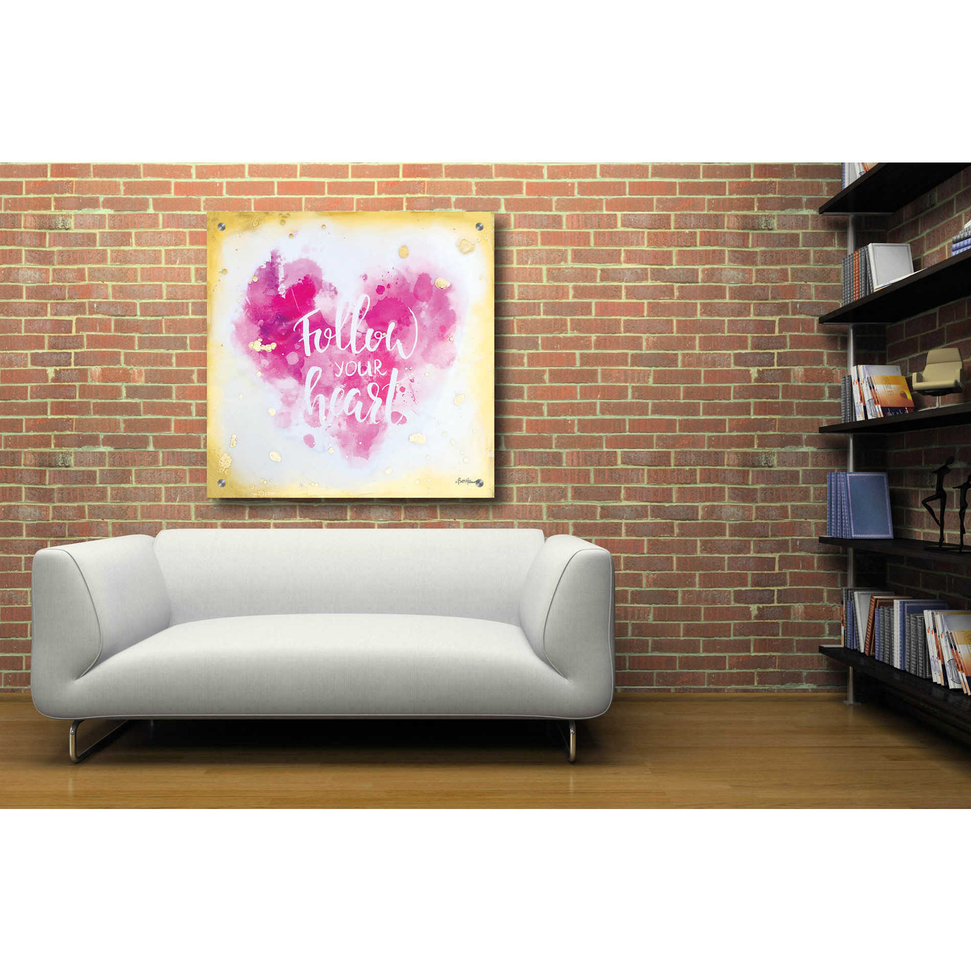 Epic Art 'Follow Your Heart' by Britt Hallowell, Acrylic Glass Wall Art,36x36