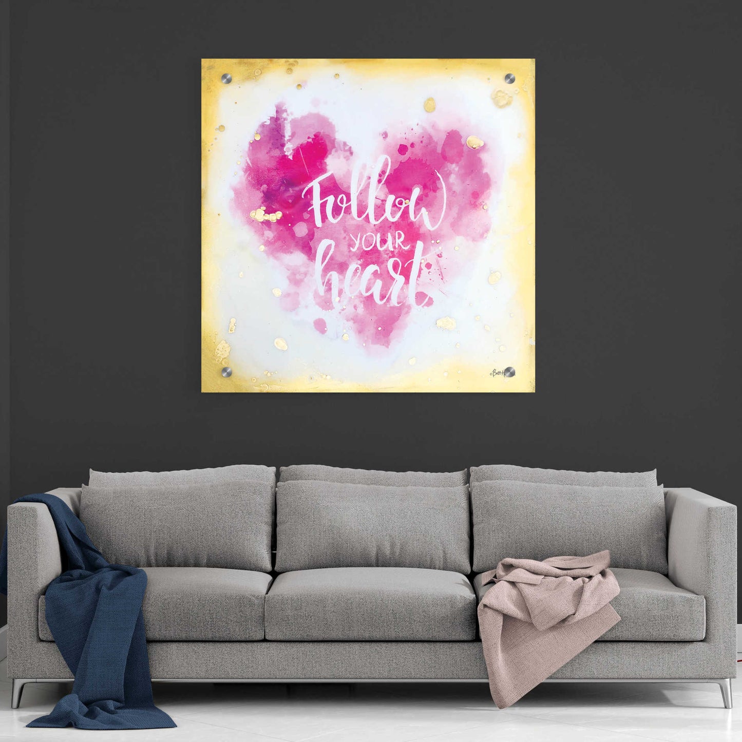 Epic Art 'Follow Your Heart' by Britt Hallowell, Acrylic Glass Wall Art,36x36