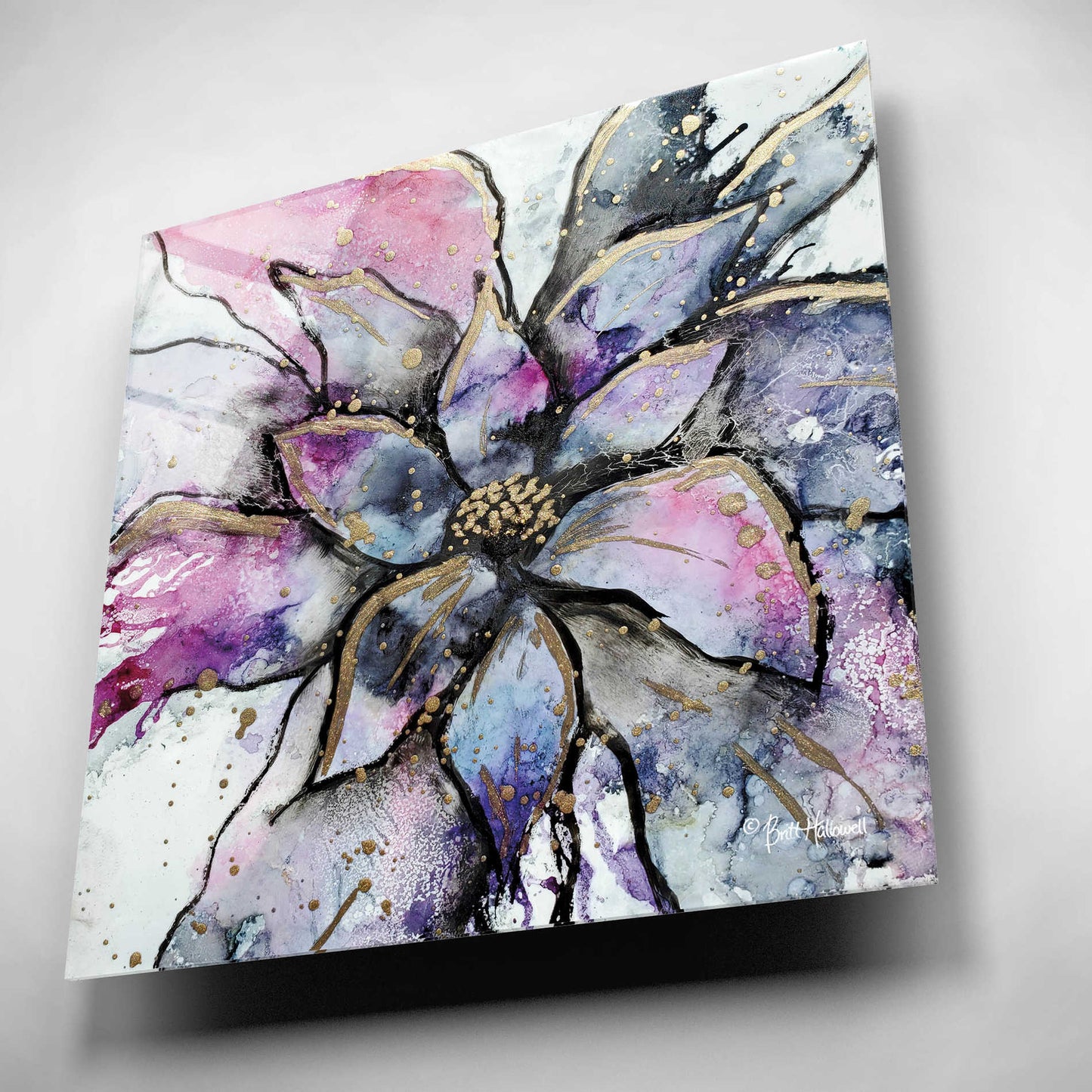 Epic Art 'Blooming 3' by Britt Hallowell, Acrylic Glass Wall Art,12x12