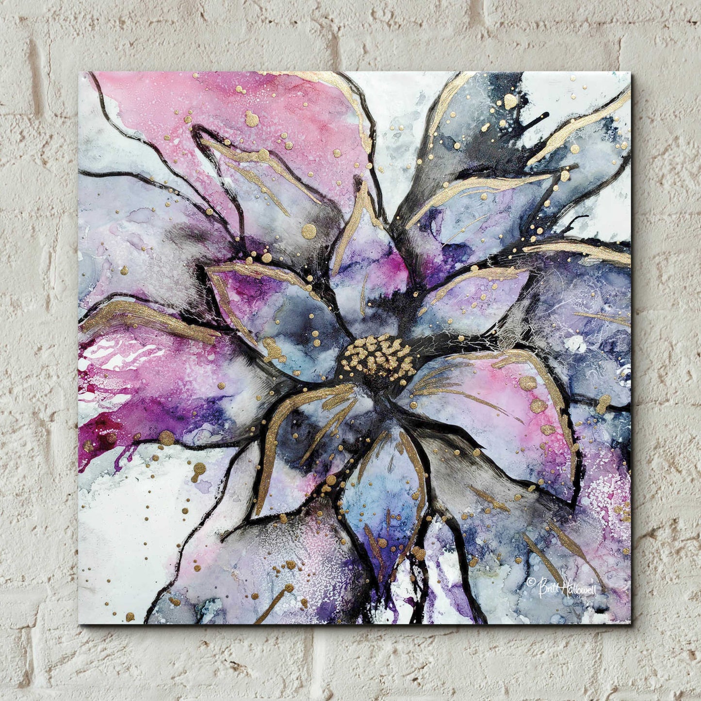 Epic Art 'Blooming 3' by Britt Hallowell, Acrylic Glass Wall Art,12x12