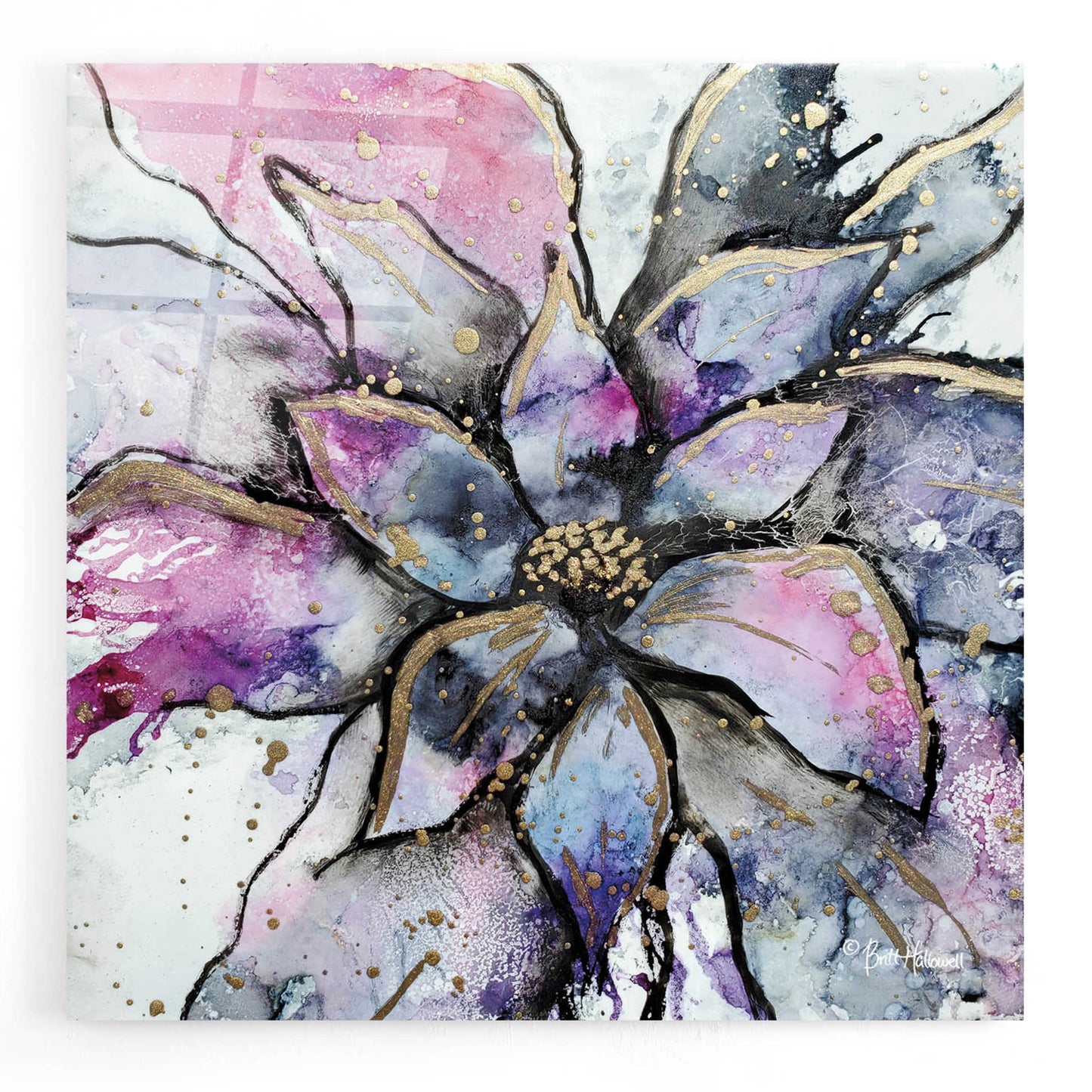 Epic Art 'Blooming 3' by Britt Hallowell, Acrylic Glass Wall Art,12x12