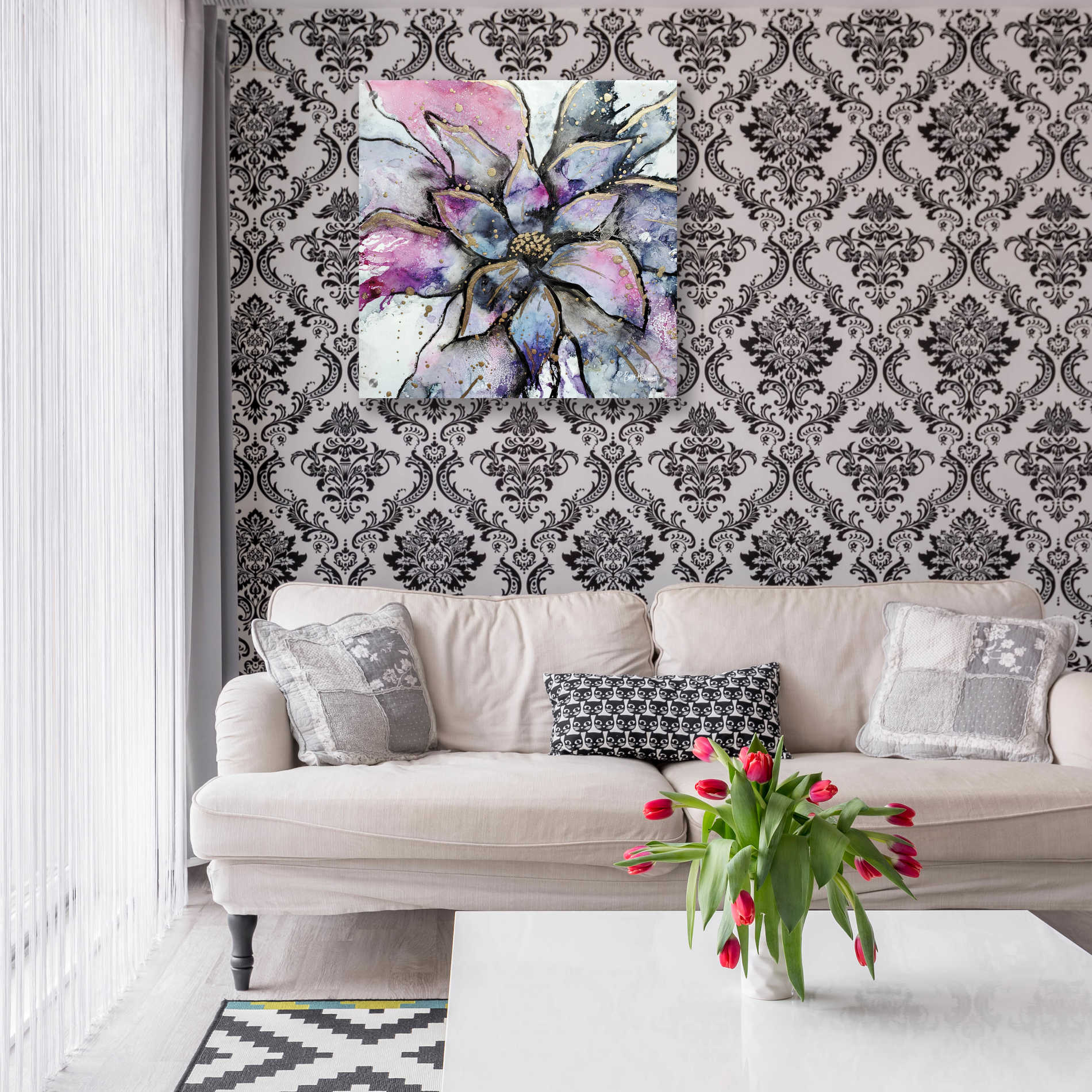 Epic Art 'Blooming 3' by Britt Hallowell, Acrylic Glass Wall Art,24x24