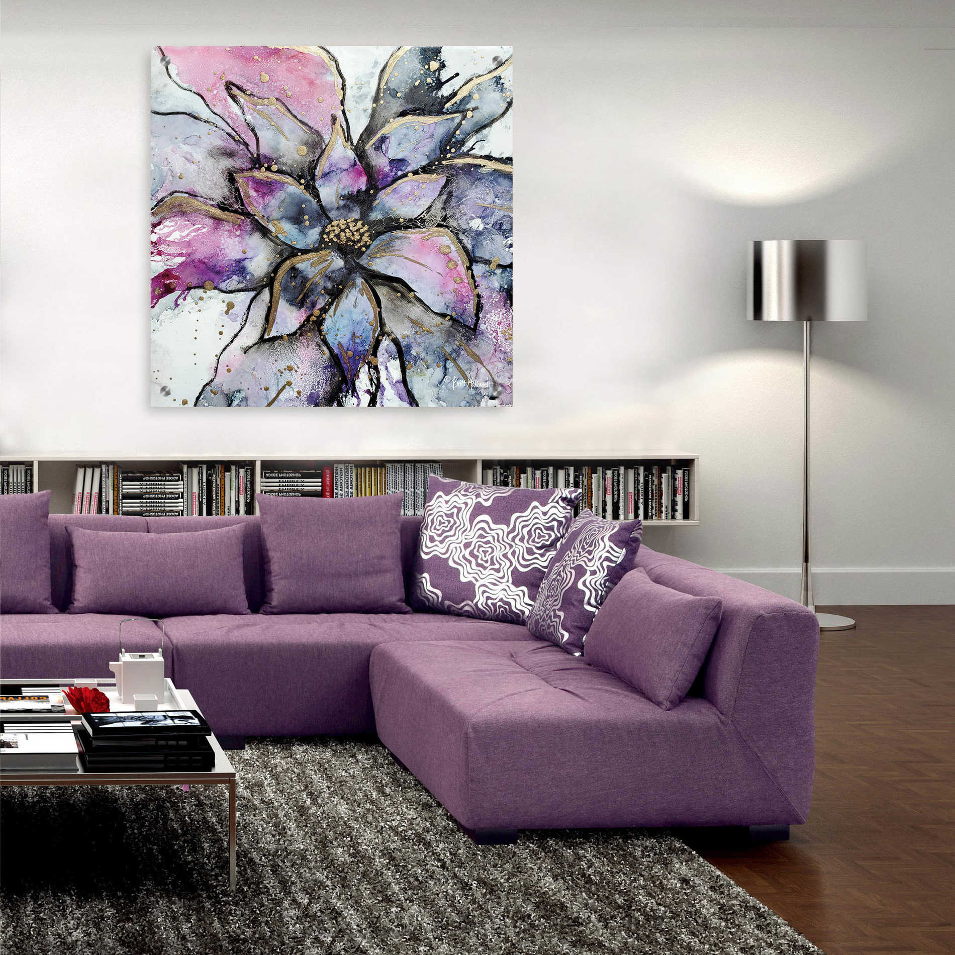 Epic Art 'Blooming 3' by Britt Hallowell, Acrylic Glass Wall Art,36x36