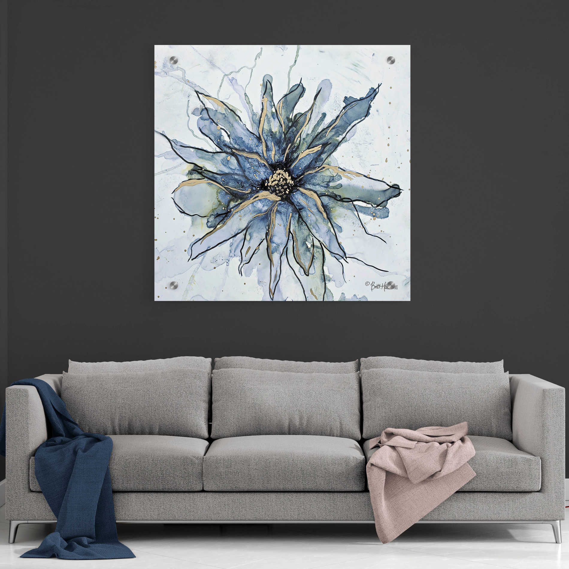 Epic Art 'Blooming 1' by Britt Hallowell, Acrylic Glass Wall Art,36x36