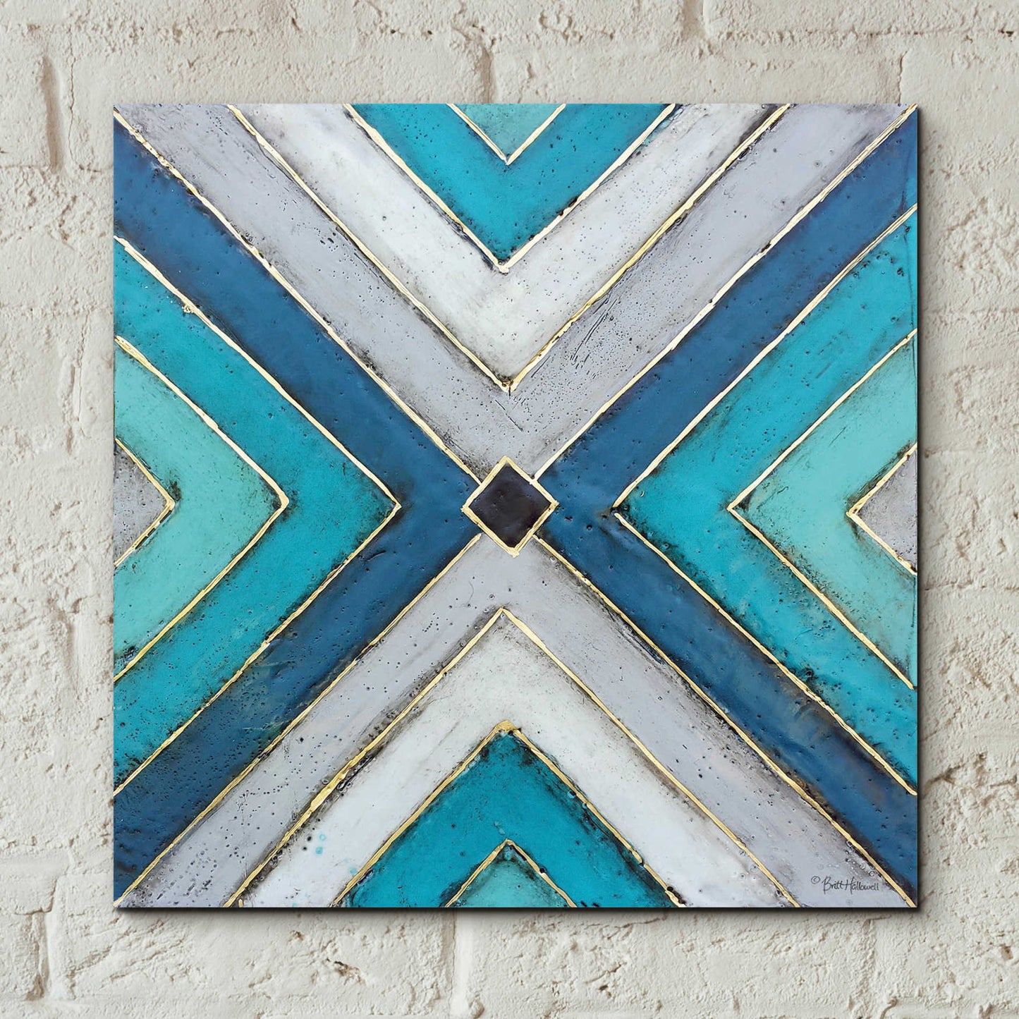 Epic Art 'Geometric Common Ground' by Britt Hallowell, Acrylic Glass Wall Art,12x12