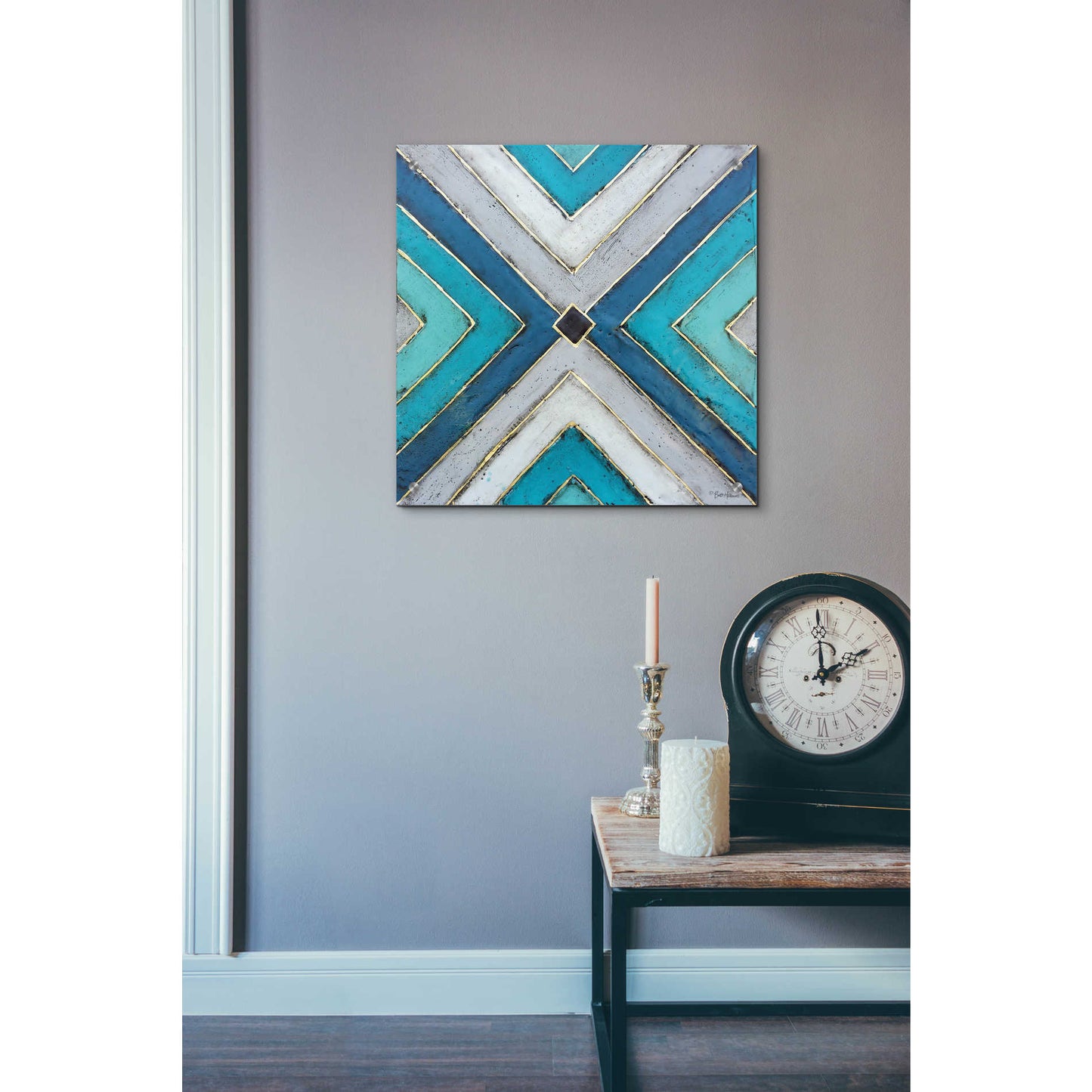 Epic Art 'Geometric Common Ground' by Britt Hallowell, Acrylic Glass Wall Art,24x24