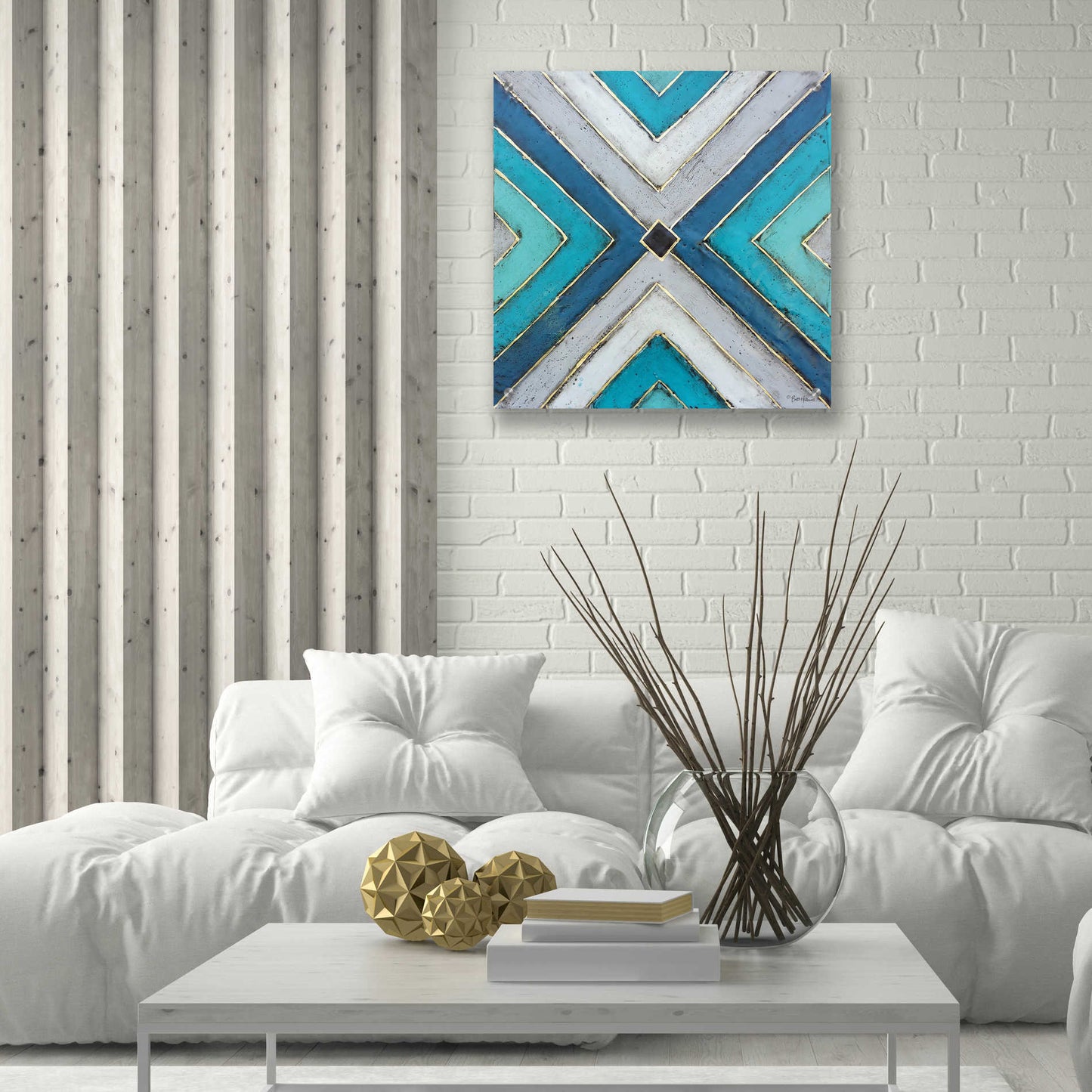 Epic Art 'Geometric Common Ground' by Britt Hallowell, Acrylic Glass Wall Art,24x24