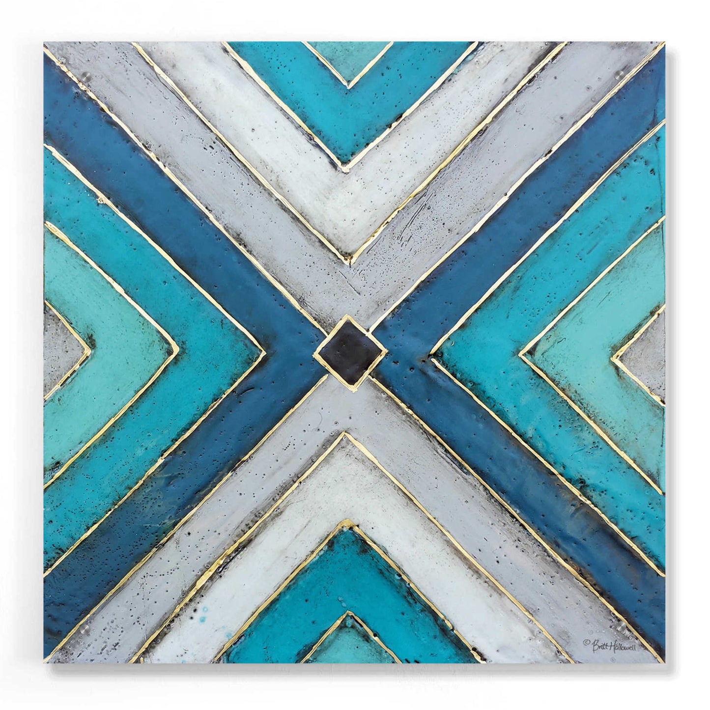 Epic Art 'Geometric Common Ground' by Britt Hallowell, Acrylic Glass Wall Art,24x24