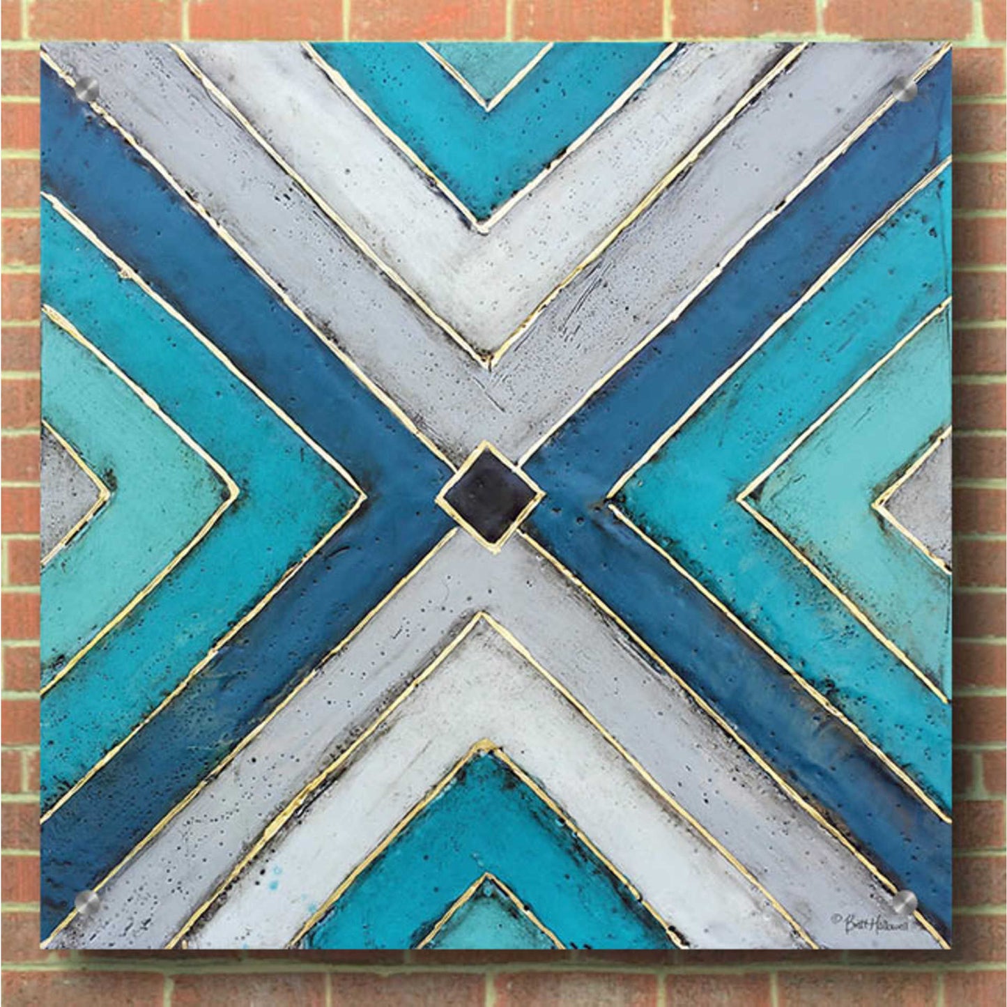 Epic Art 'Geometric Common Ground' by Britt Hallowell, Acrylic Glass Wall Art,36x36