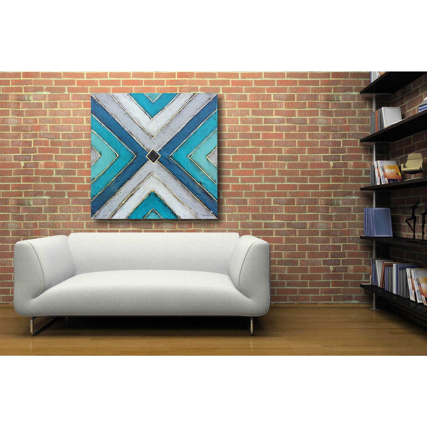 Epic Art 'Geometric Common Ground' by Britt Hallowell, Acrylic Glass Wall Art,36x36