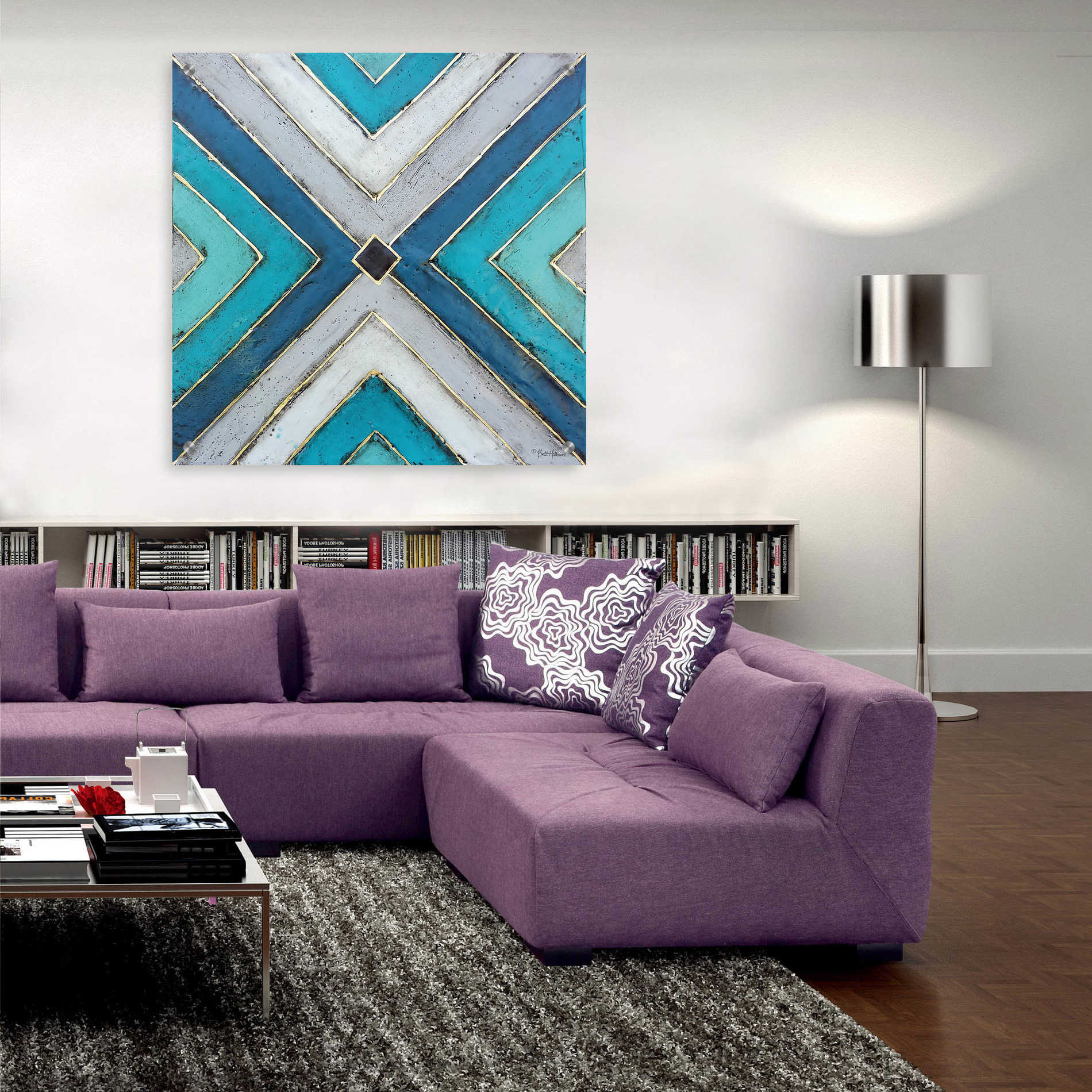 Epic Art 'Geometric Common Ground' by Britt Hallowell, Acrylic Glass Wall Art,36x36