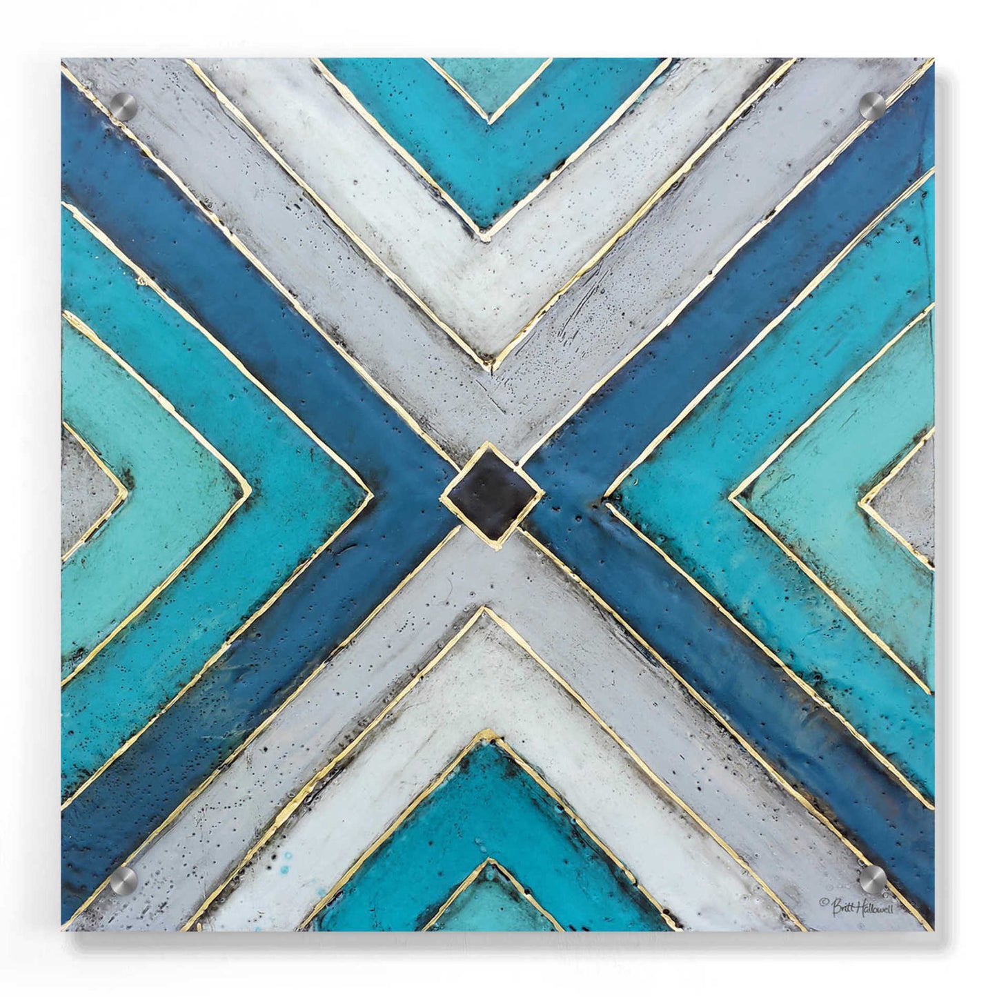 Epic Art 'Geometric Common Ground' by Britt Hallowell, Acrylic Glass Wall Art,36x36