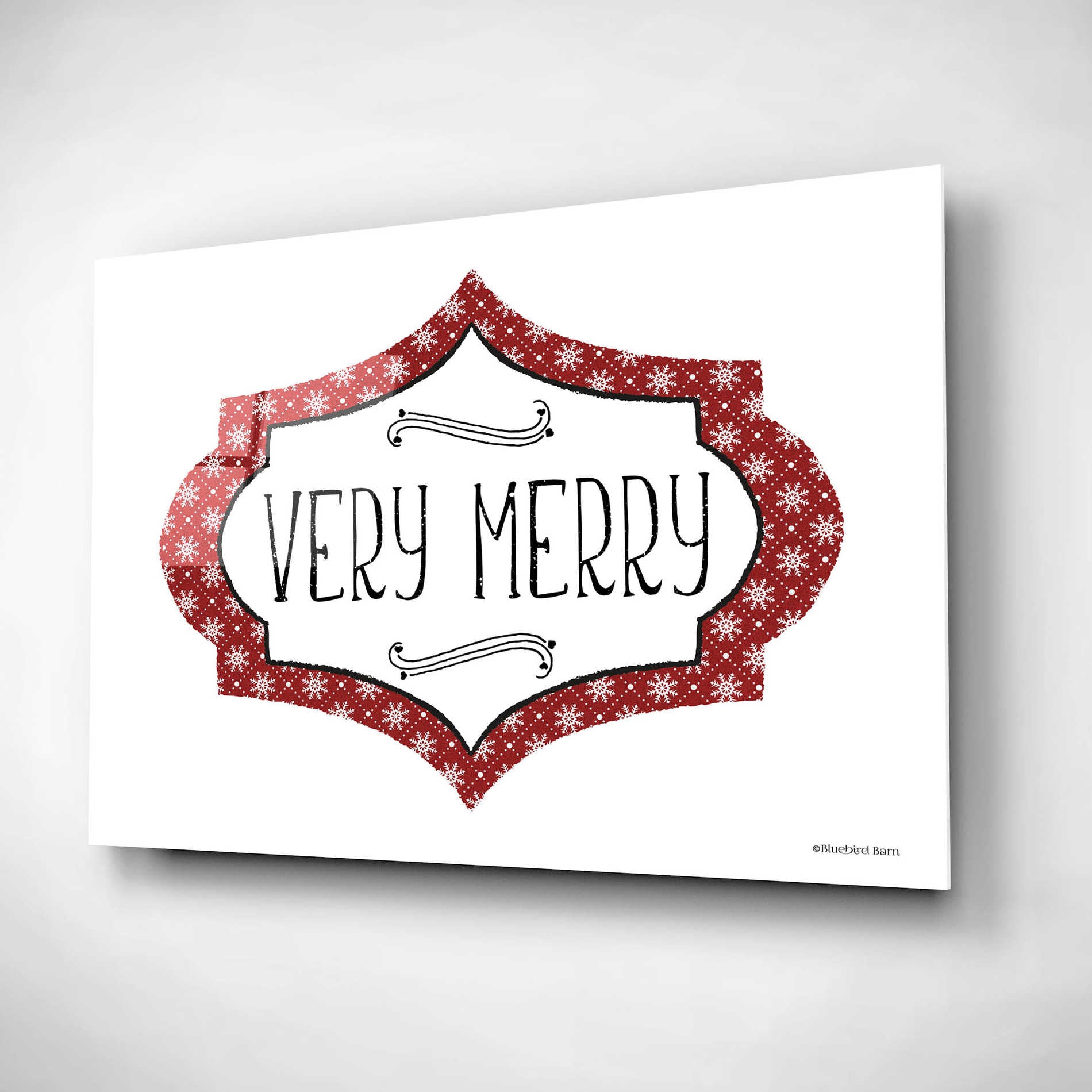 Epic Art 'Very Merry' by Bluebird Barn, Acrylic Glass Wall Art,16x12